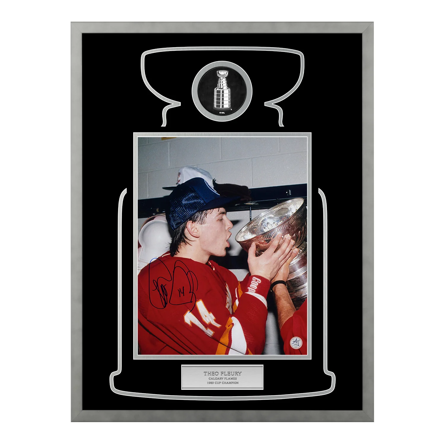 Theo Fleury Signed Calgary Flames Cup Champion 20x26 Frame Theo Fleury Other 20x26-cup-champion-frame, Calgary Flames, supplier stock photo
