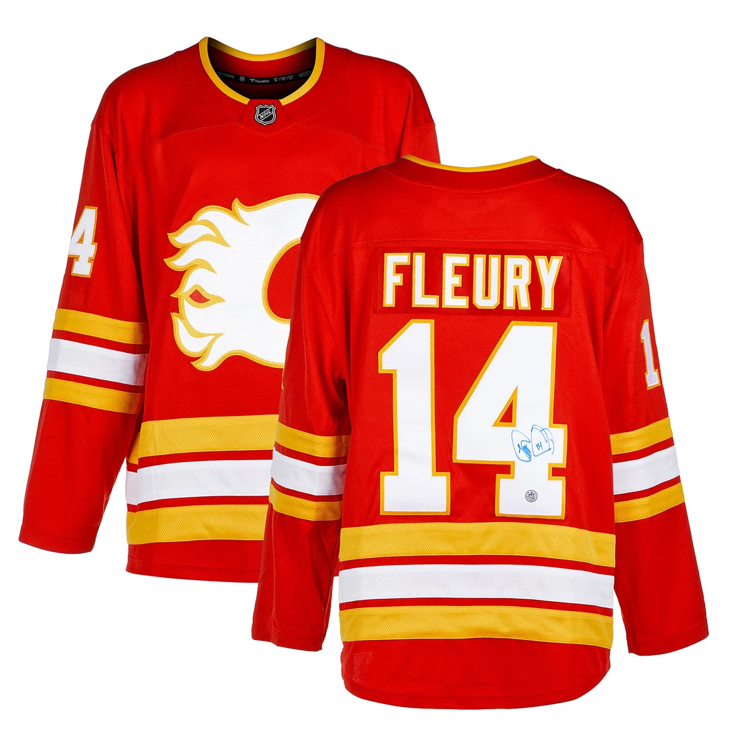 Theo Fleury Autographed Calgary Flames Fanatics Breakaway Jersey Theo Fleury Jersey breakaway, Calgary Flames, view 3, supplier stock photo