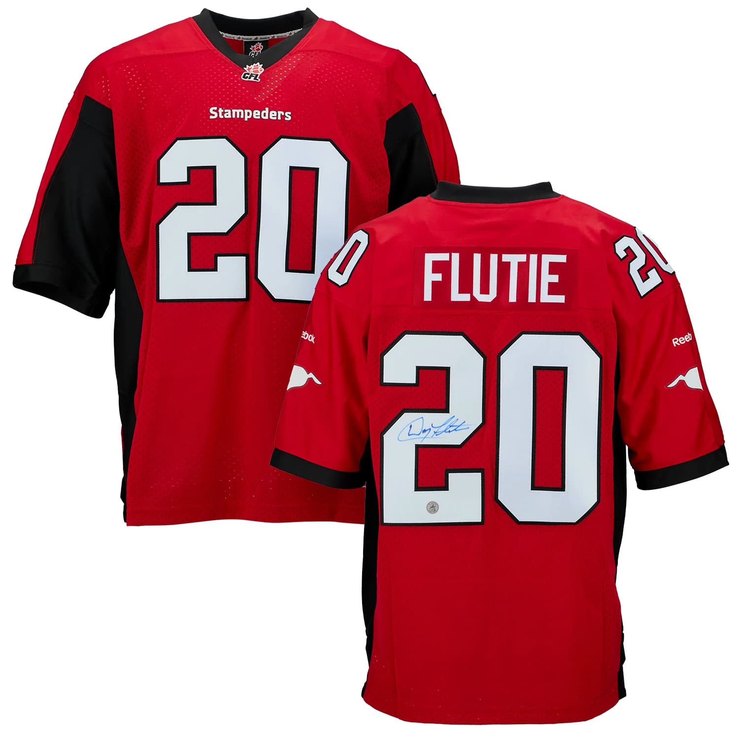 Doug Flutie Autographed Calgary Stampeders Vintage Reebok Jersey Doug Flutie Jersey calgary-stampeders-vintage-reebok, view 3, supplier stock photo