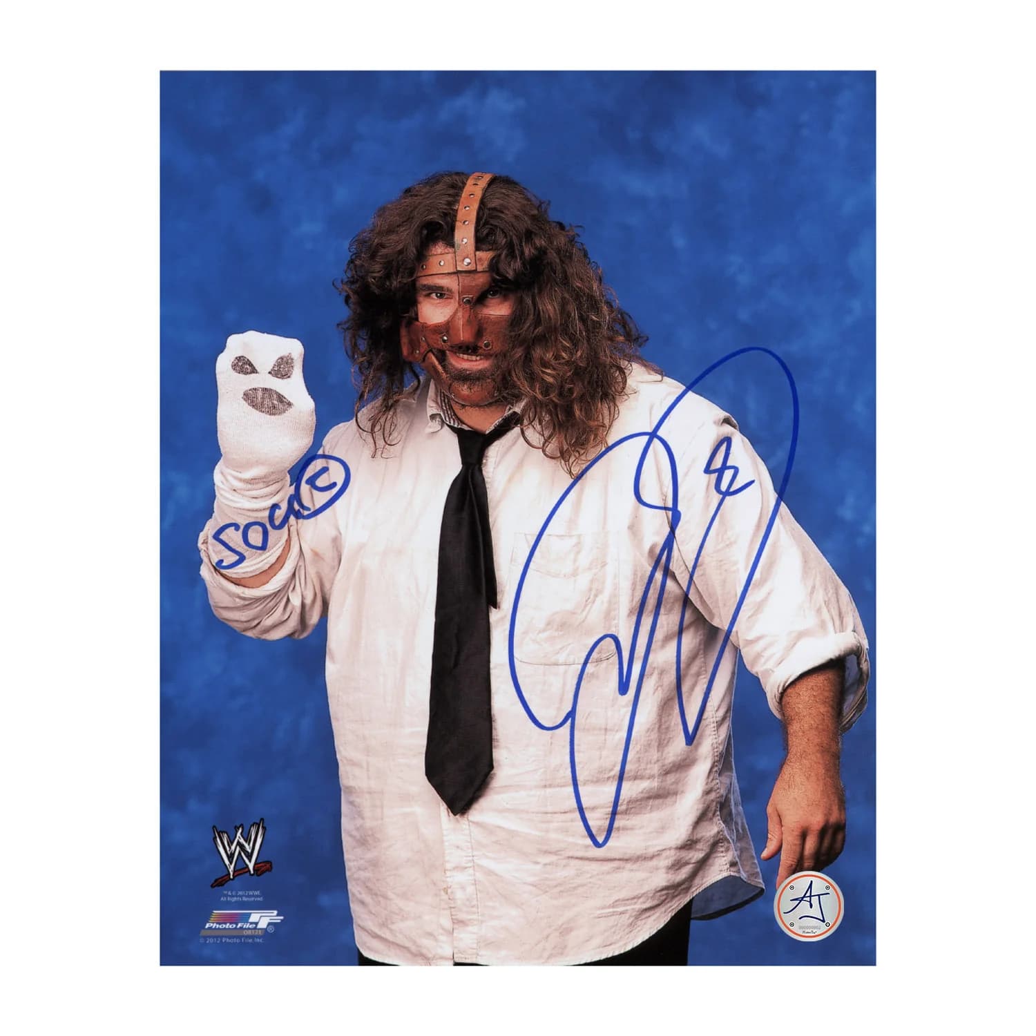 Mick Foley Autographed Mankind With Socko Wrestling 8x10 Photo Mick Foley Photo 8x10-mankind-socko-wrestling, supplier stock photo