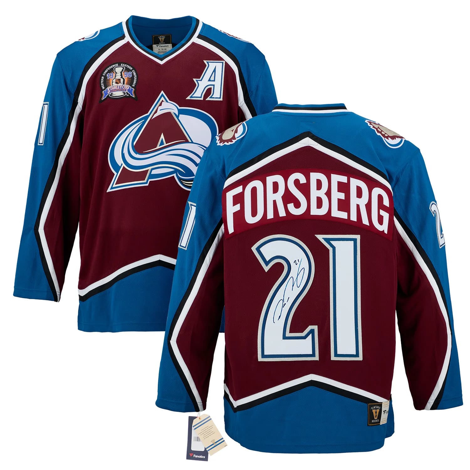 Peter Forsberg Colorado Avalanche Signed 1996 Stanley Cup Fanatics Jersey Peter Forsberg Jersey peter-forsberg-colorado-avalanche-1996-stanley, Colorado Avalanche, view 3, supplier stock photo