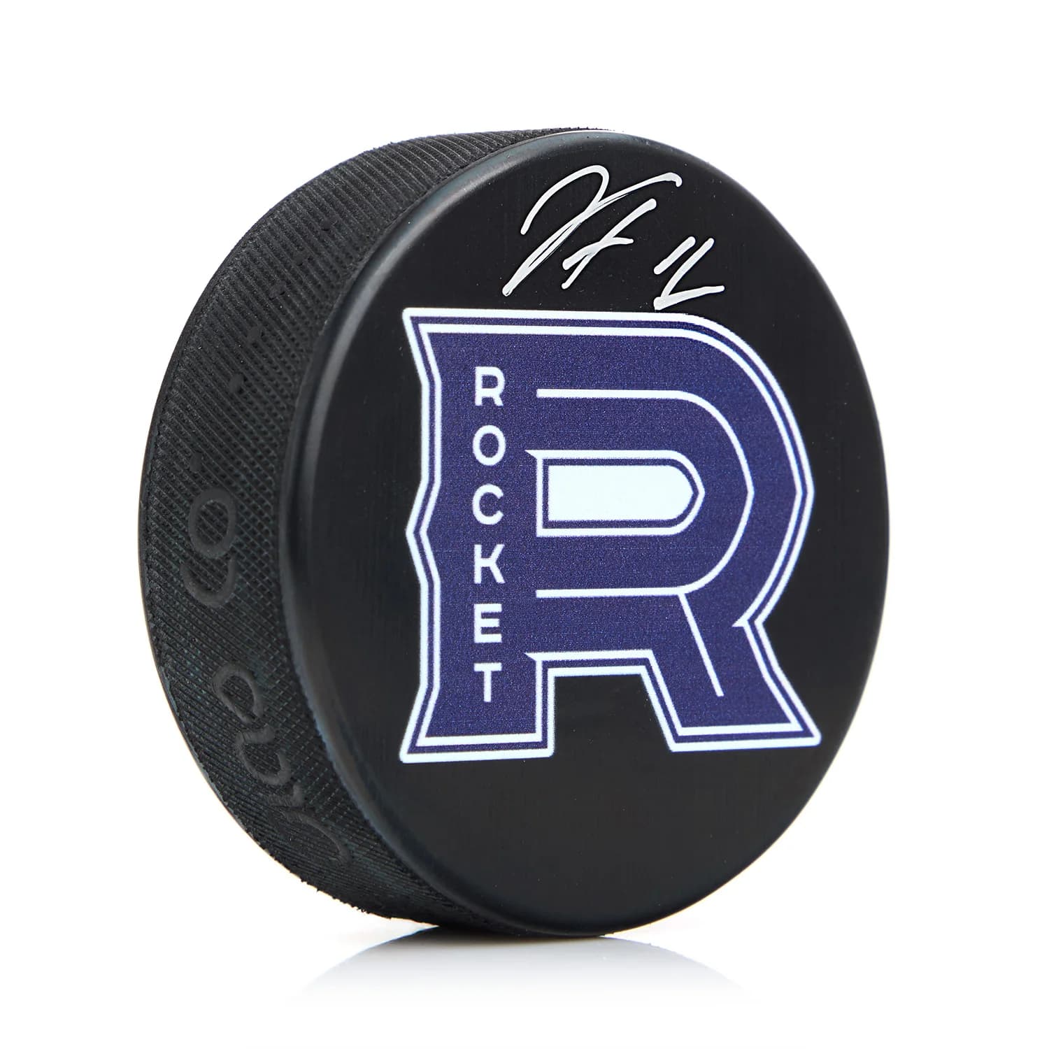 Jacob Fowler Autographed Laval Rocket Hockey Puck Jacob Fowler Puck laval-rocket-hockey, supplier stock photo