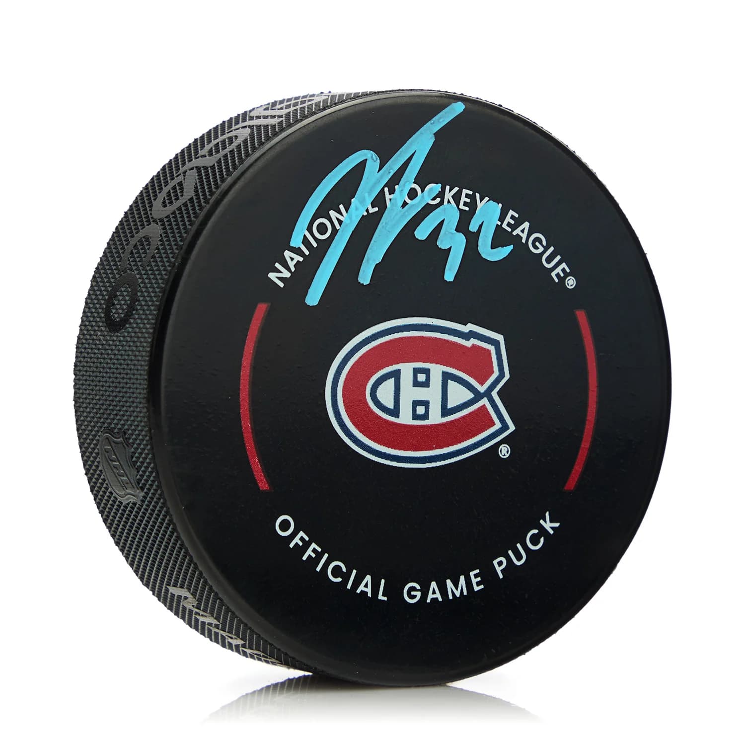 Jacob Fowler Signed Montreal Canadiens Official Game Puck Jacob Fowler Puck game, Montreal Canadiens, supplier stock photo