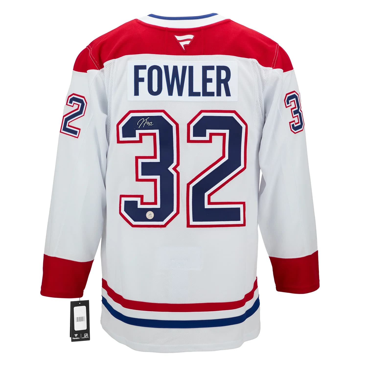 Jacob Fowler Signed Montreal Canadiens White Fanatics Premium Jersey Jacob Fowler Jersey white-premium, Montreal Canadiens, supplier stock photo