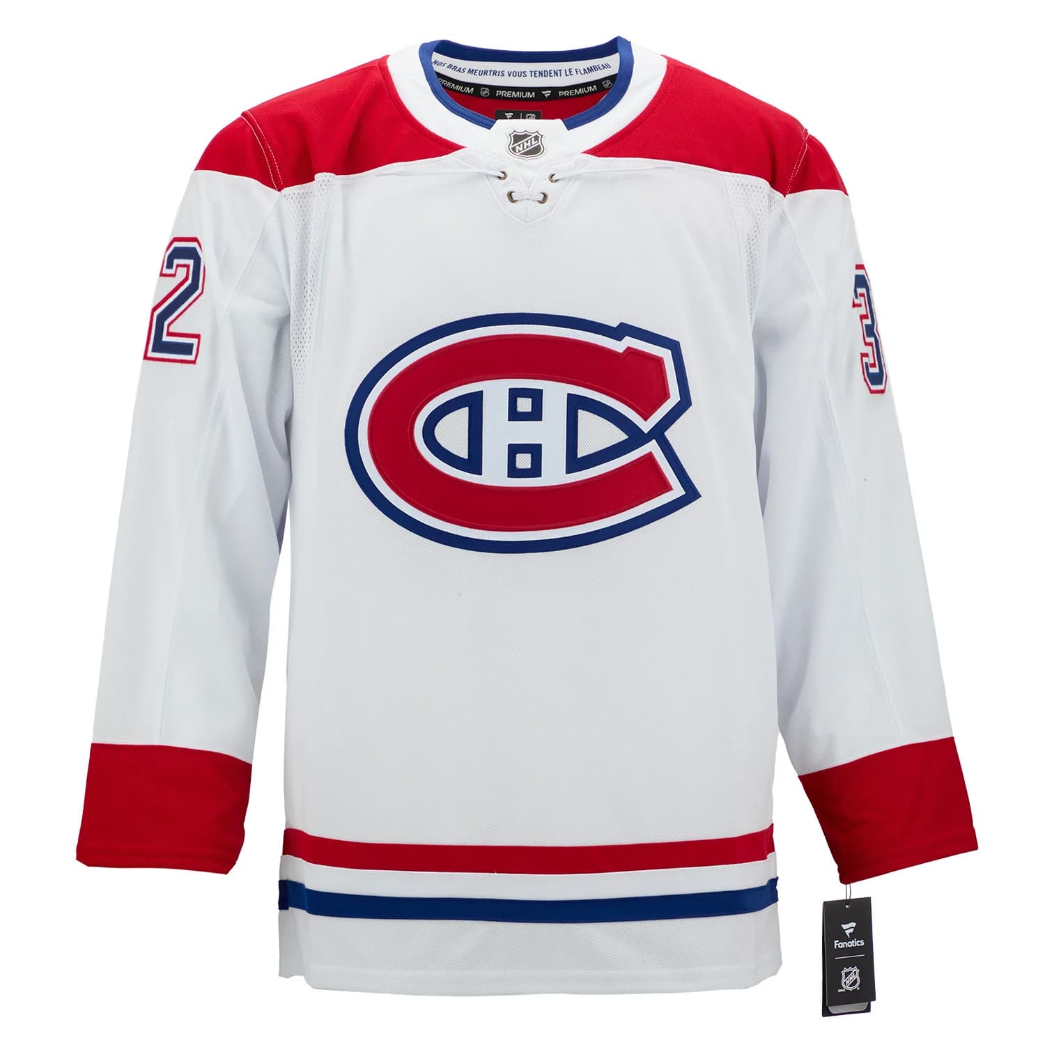 Jacob Fowler Signed Montreal Canadiens White Fanatics Premium Jersey Jacob Fowler Jersey white-premium, Montreal Canadiens, view 2, supplier stock photo