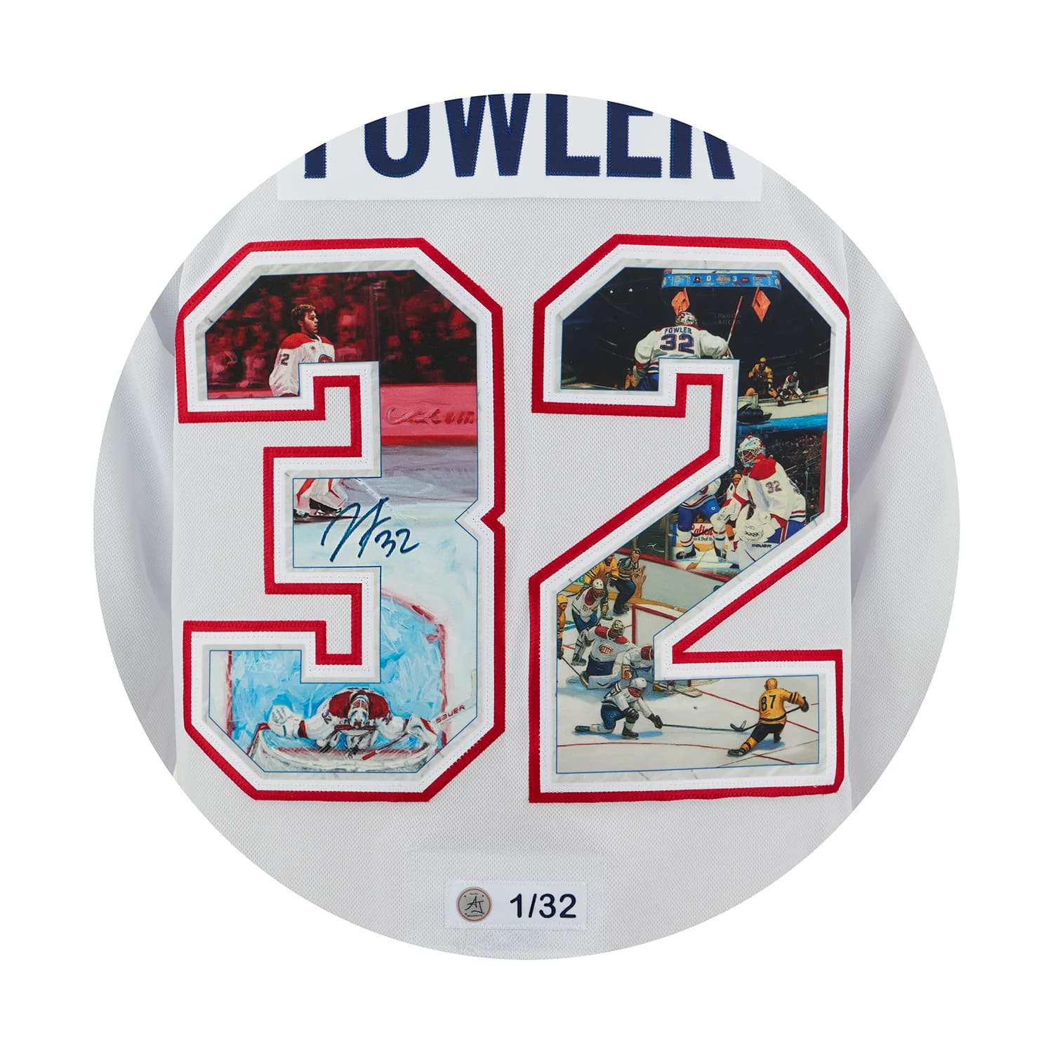 Jacob Fowler Autographed Montreal Canadiens First Game Art Jersey #1/32 Jacob Fowler Jersey jacob-fowler-first-game-art-1, Montreal Canadiens, view 3, supplier stock photo