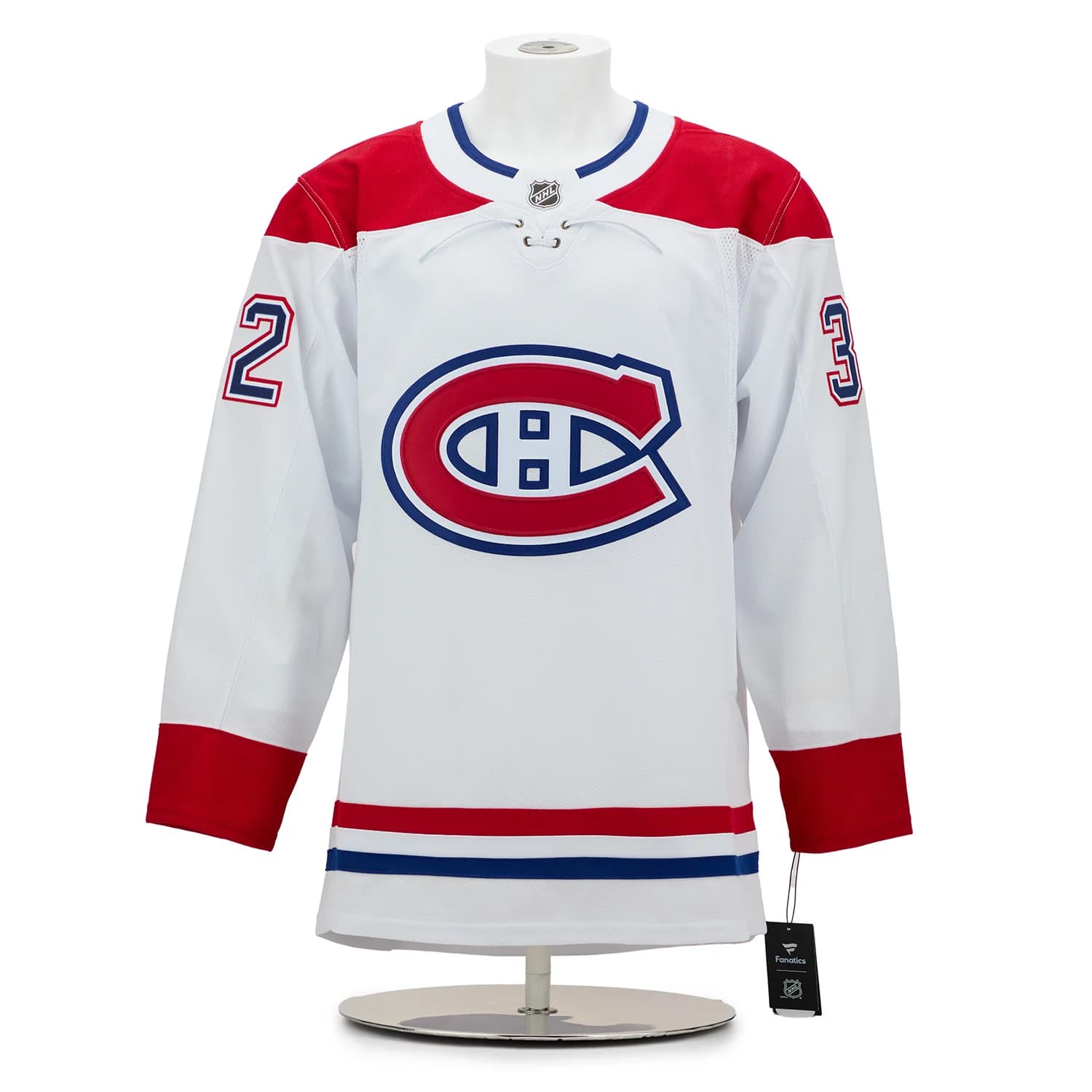 Jacob Fowler Signed Montreal Canadiens 1st Win Fanatics Premium Jersey #26/32 Jacob Fowler Jersey jacob-fowler-1st-win-premium-26, Montreal Canadiens, view 2, supplier stock photo