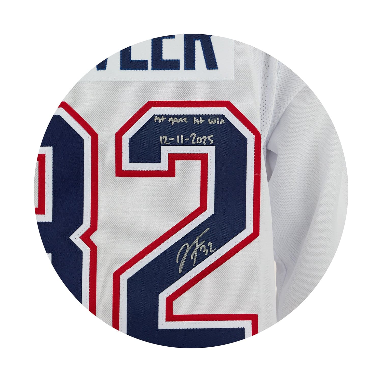 Jacob Fowler Signed Montreal Canadiens 1st Win Fanatics Premium Jersey #26/32 Jacob Fowler Jersey jacob-fowler-1st-win-premium-26, Montreal Canadiens, view 3, supplier stock photo