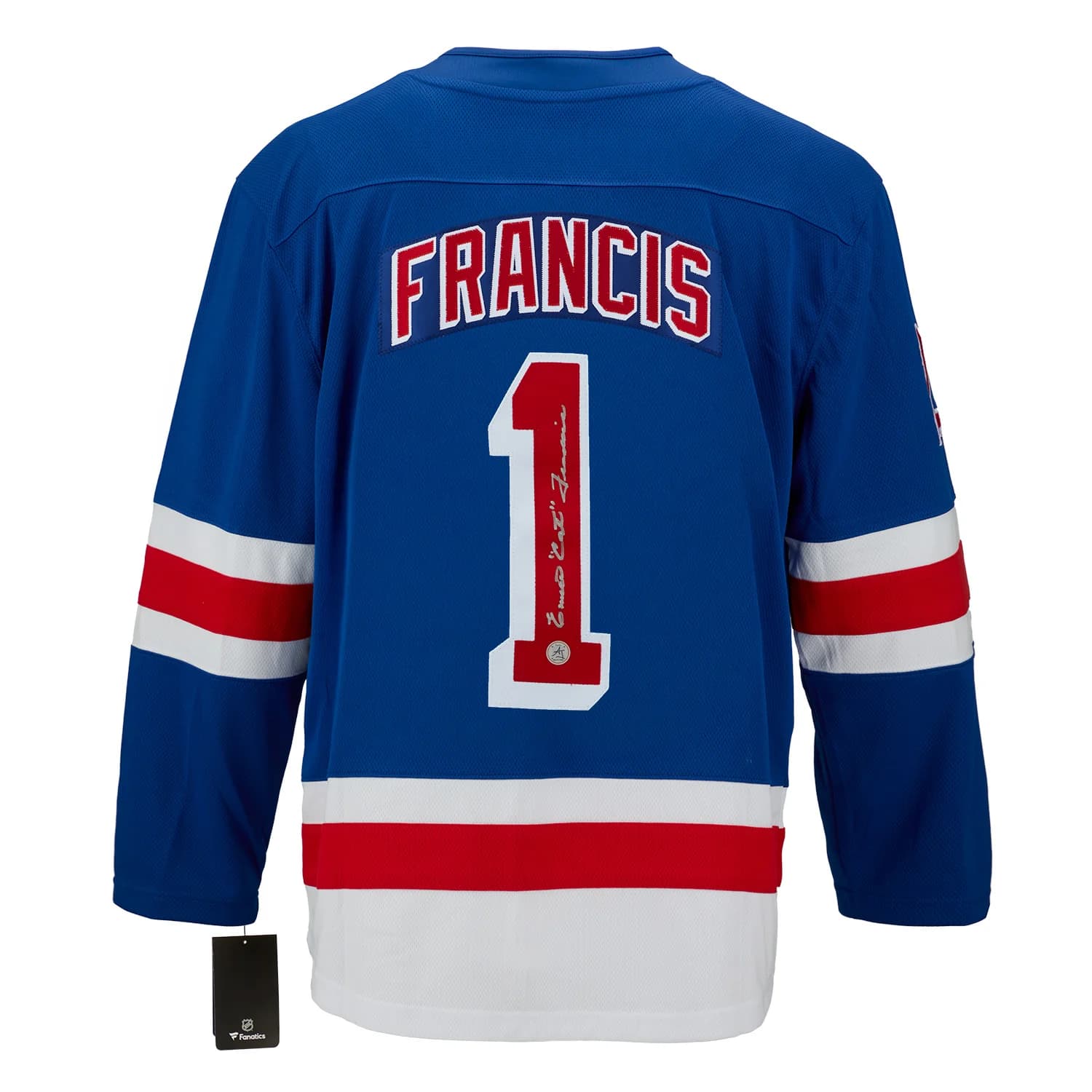 Emile Francis Autographed New York Rangers Fanatics Breakaway Jersey Emile Francis Jersey breakaway, New York Rangers, supplier stock photo