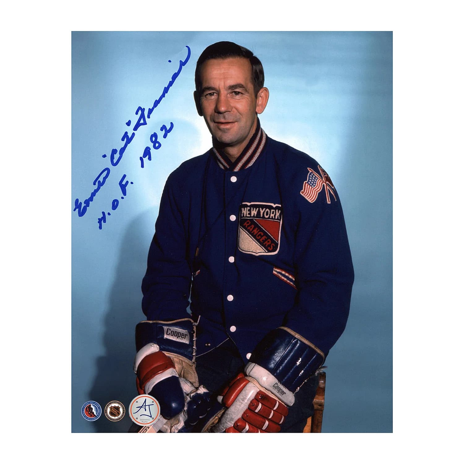 Emile Francis Autographed New York Rangers Portrait 8x10 Photo Emile Francis Photo 8x10-portrait, New York Rangers, supplier stock photo