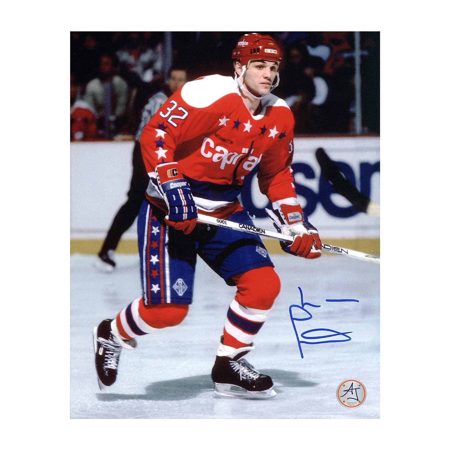 Lou Franceschetti Autographed Washington Capitals Game Action 8x10 Photo Lou Franceschetti Photo 8x10-game-action, Washington Capitals, supplier stock photo