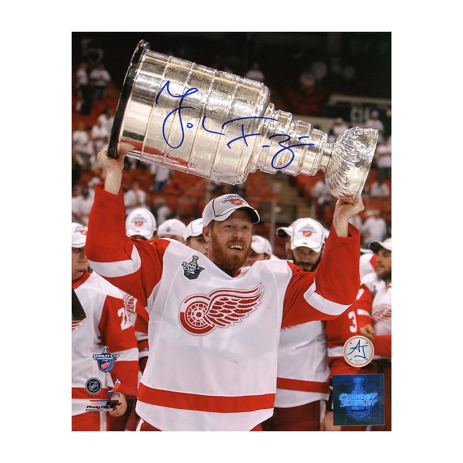 Johan Franzen Autographed Detroit Red Wings Stanley Cup 8x10 Photo Johan Franzen Photo 8x10-stanley-cup, Detroit Red Wings, supplier stock photo