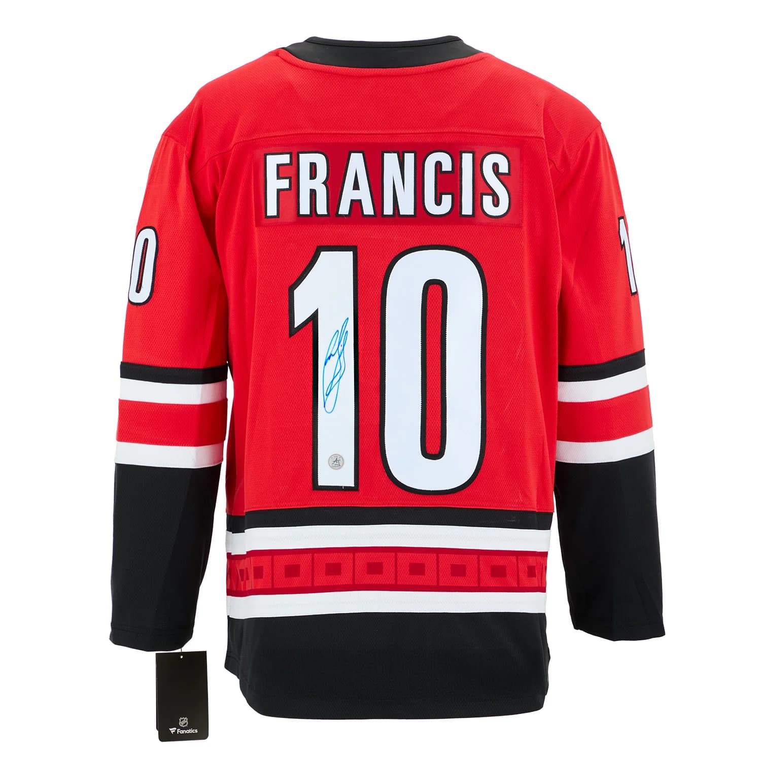 Ron Francis Autographed Carolina Hurricanes Red Fanatics Breakaway Jersey Ron Francis Jersey red-breakaway, Carolina Hurricanes, supplier stock photo