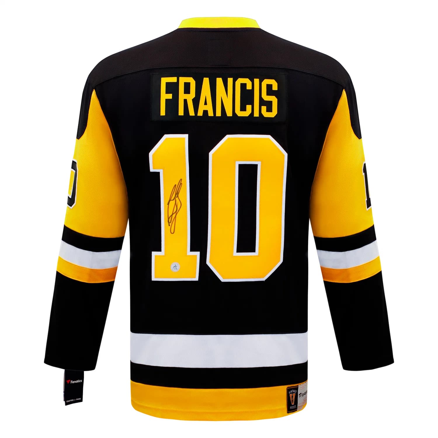 Ron Francis Autographed Pittsburgh Penguins Fanatics Throwback Jersey Ron Francis Jersey throwback, Pittsburgh Penguins, supplier stock photo