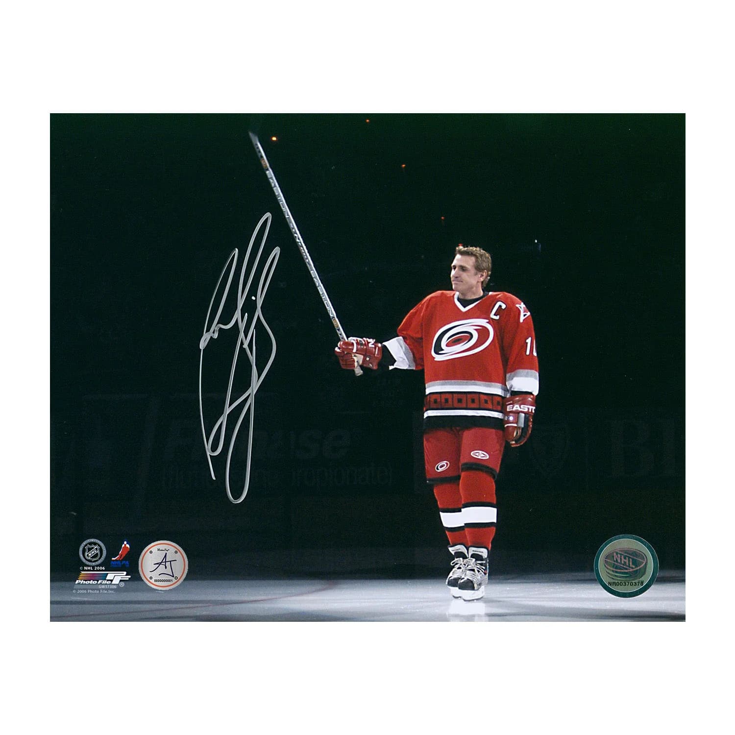 Ron Francis Signed Carolina Hurricanes Banner Retirement 8x10 Photo Ron Francis Photo 8x10-banner-retirement, Carolina Hurricanes, supplier stock photo