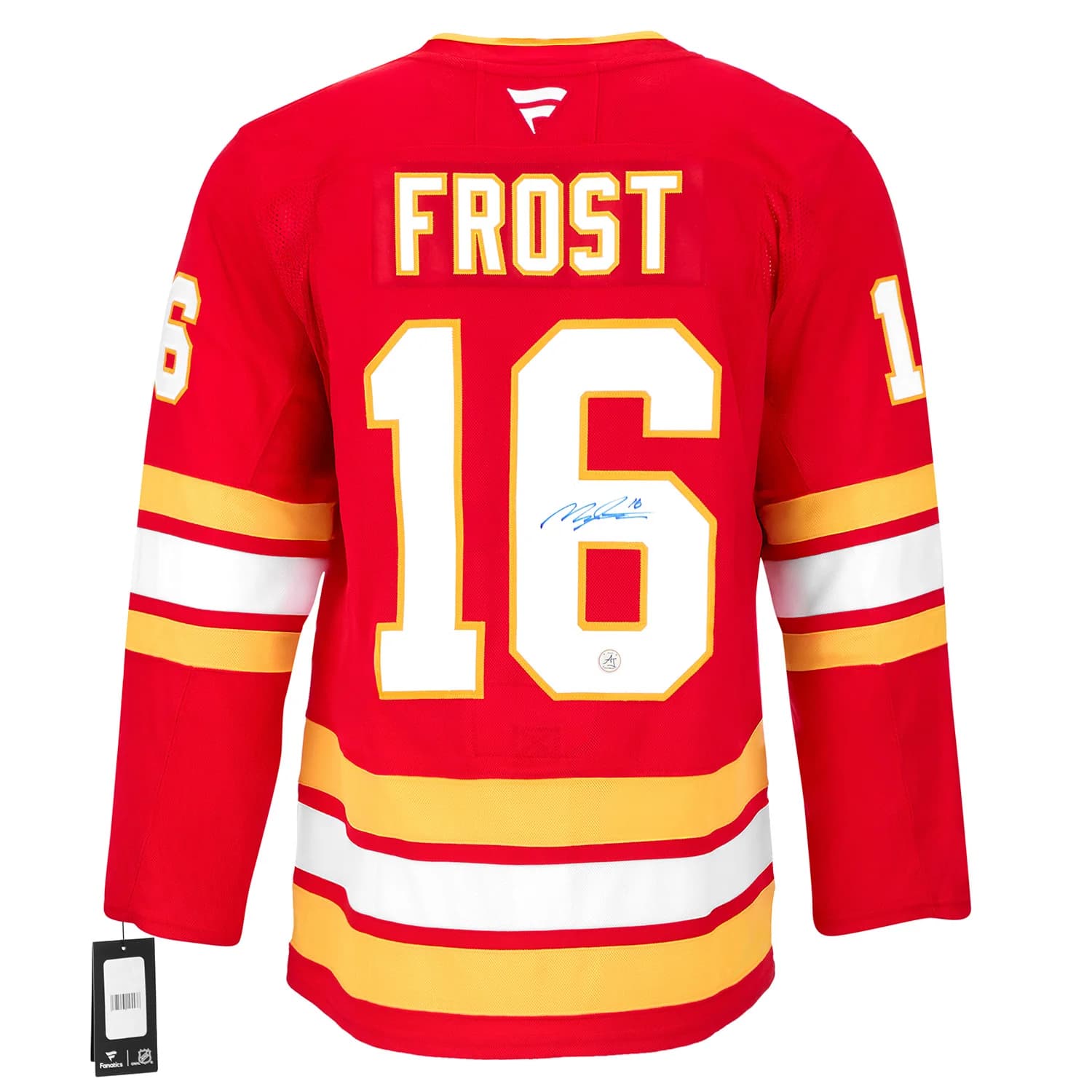 Morgan Frost Autographed Calgary Flames Fanatics Premium Jersey Morgan Frost Jersey premium, Calgary Flames, supplier stock photo