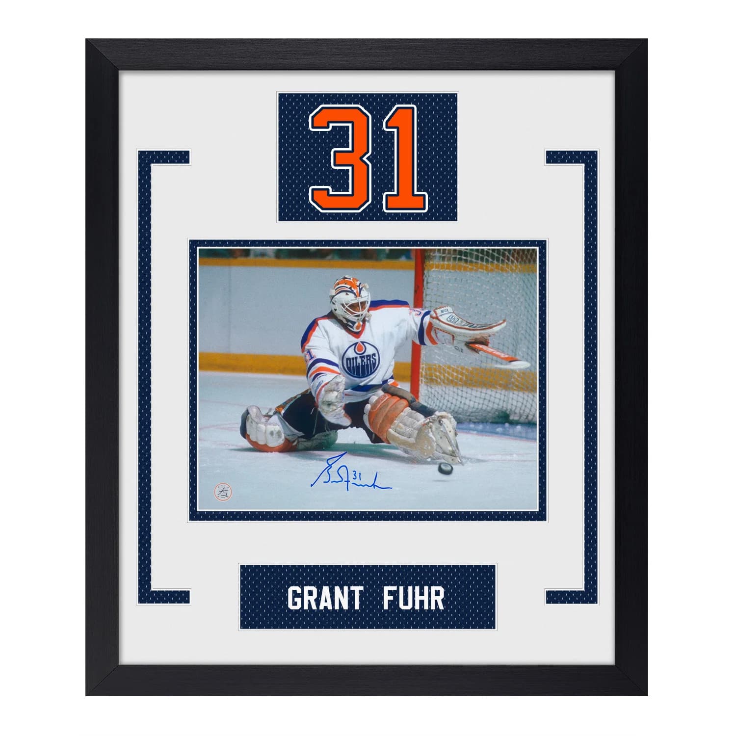 Grant Fuhr Signed Edmonton Oilers Authentic Number 23x27 Frame Grant Fuhr Other 23x27-number-frame, Edmonton Oilers, supplier stock photo