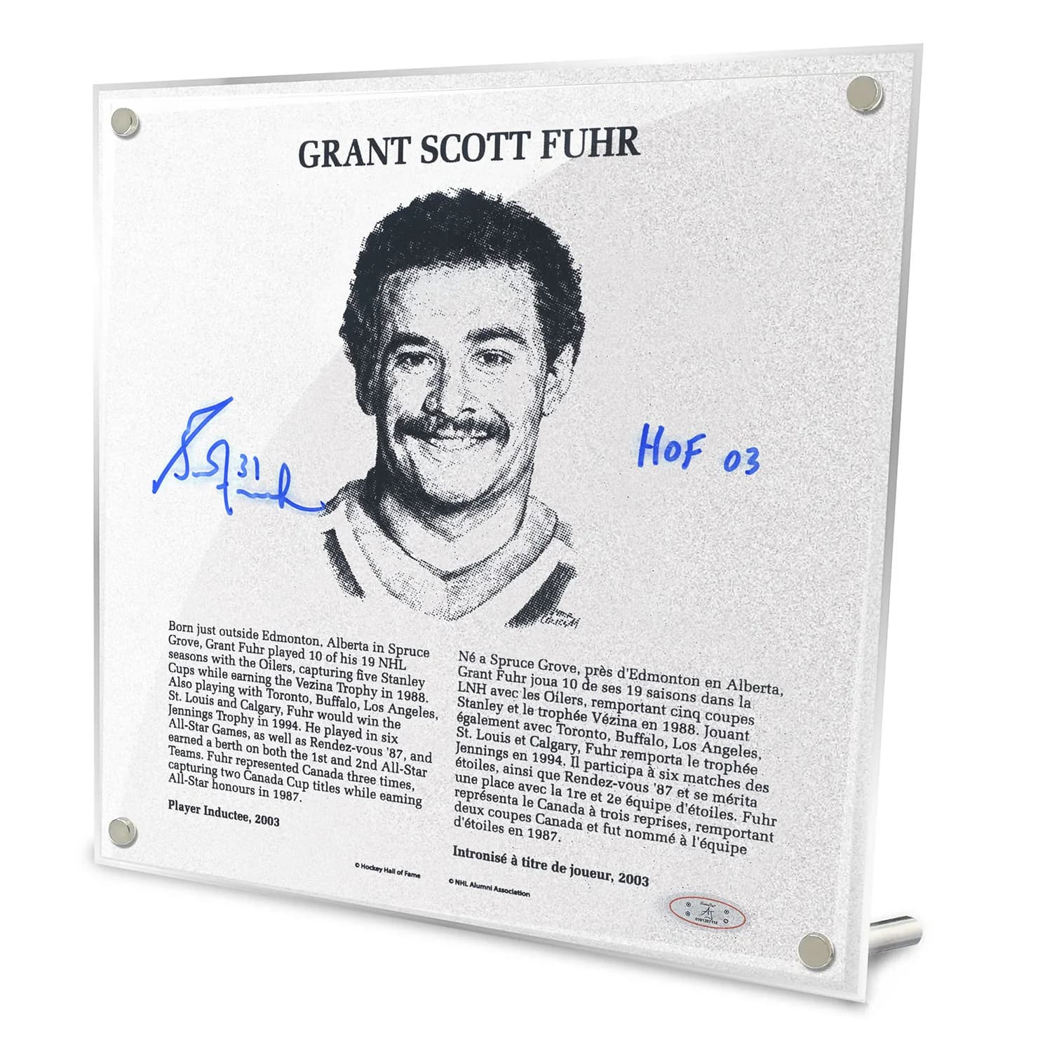 Grant Fuhr Autographed Replica Hockey Hall of Fame Plaque Grant Fuhr Other replica-hockey-hall-fame-plaque, supplier stock photo