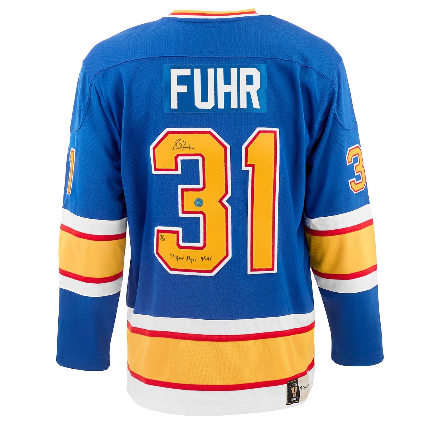 Grant Fuhr St Louis Blues Signed Fanatics Jersey #/31 Grant Fuhr Jersey 31, St. Louis Blues, supplier stock photo