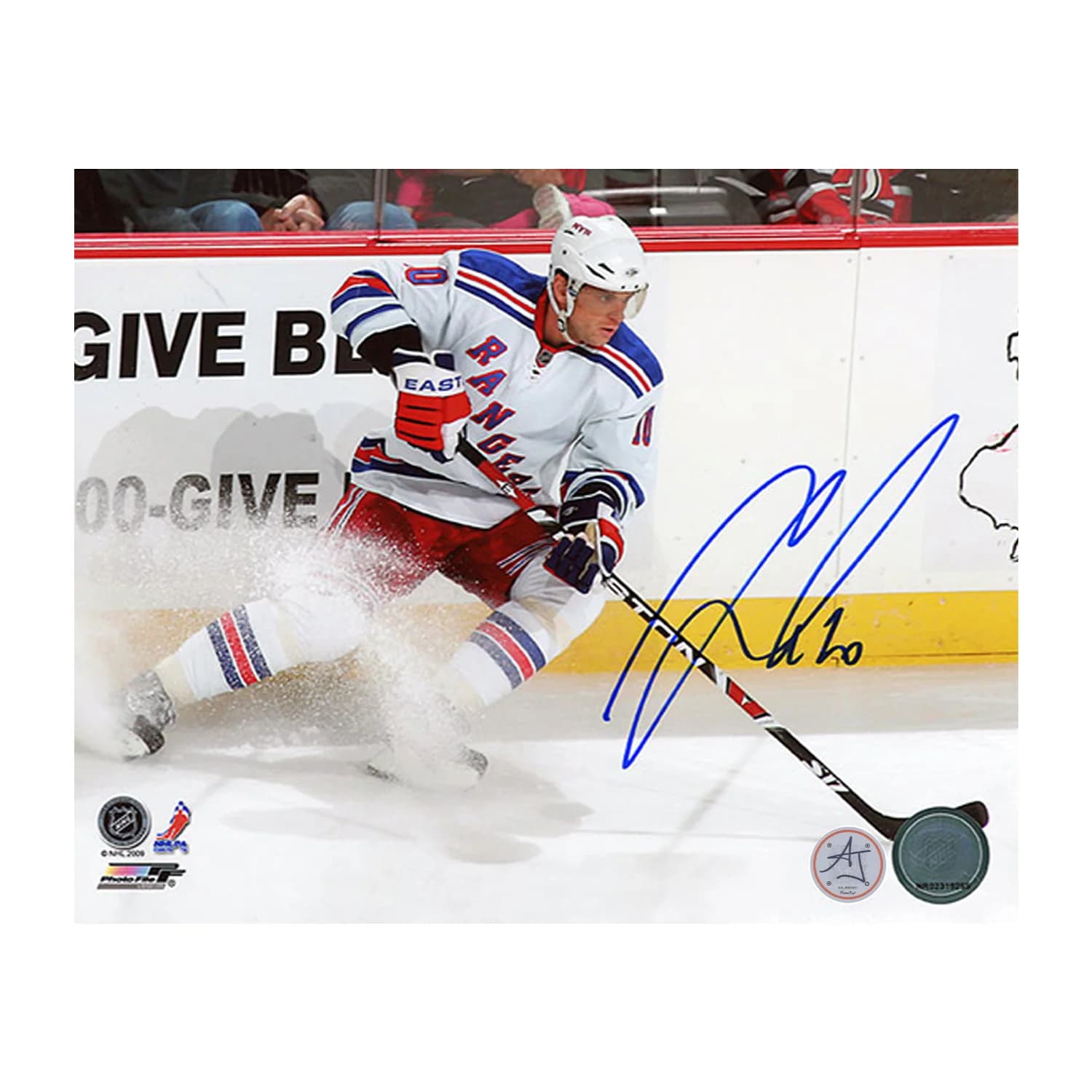 Marian Gaborik Autographed New York Rangers Snowstorm 8x10 Photo Marian Gaborik Photo 8x10-snowstorm, New York Rangers, supplier stock photo