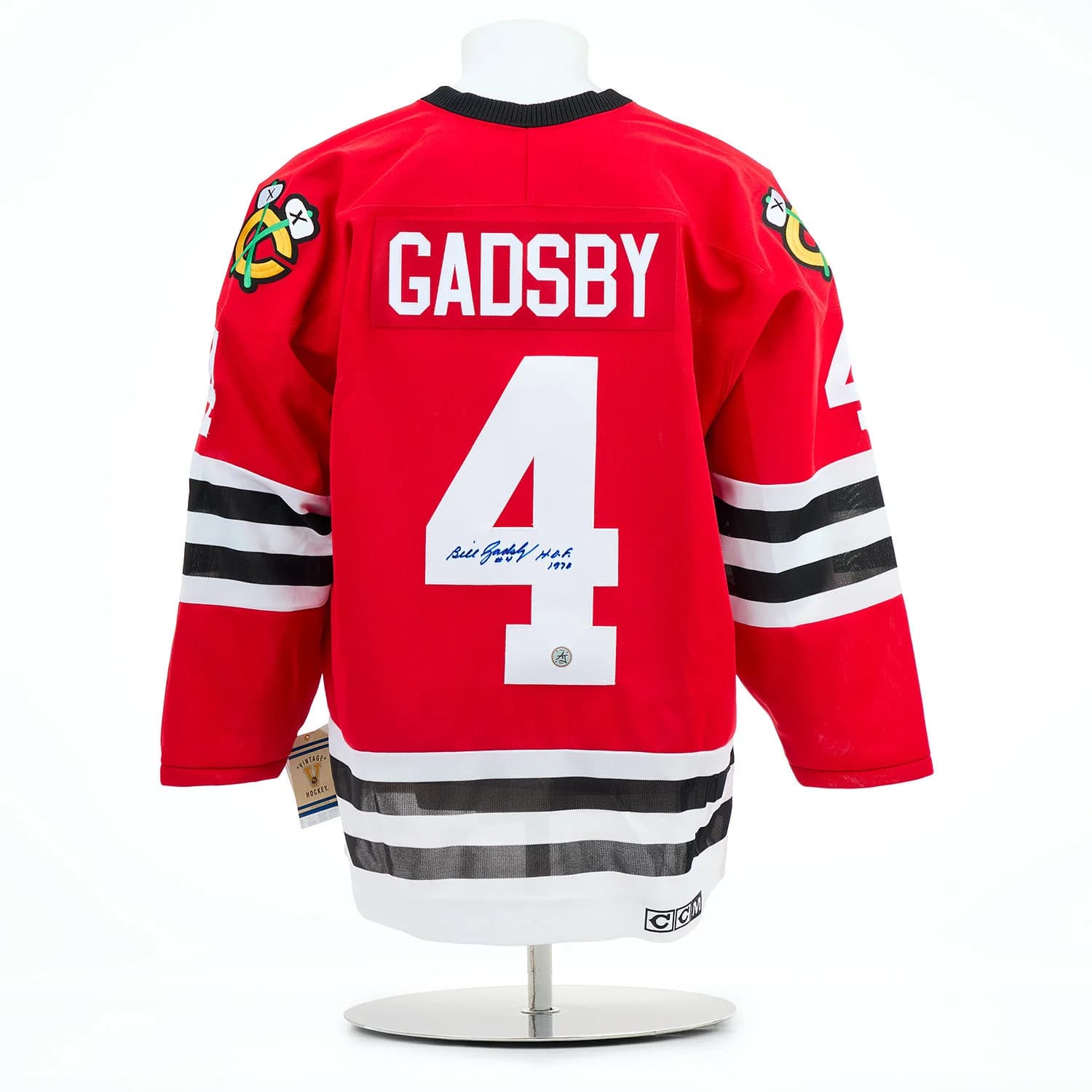 Bill Gadsby Autographed Chicago Blackhawks Vintage CCM Jersey Bill Gadsby Jersey bill-gadsby-vintage-ccm, Chicago Blackhawks, supplier stock photo