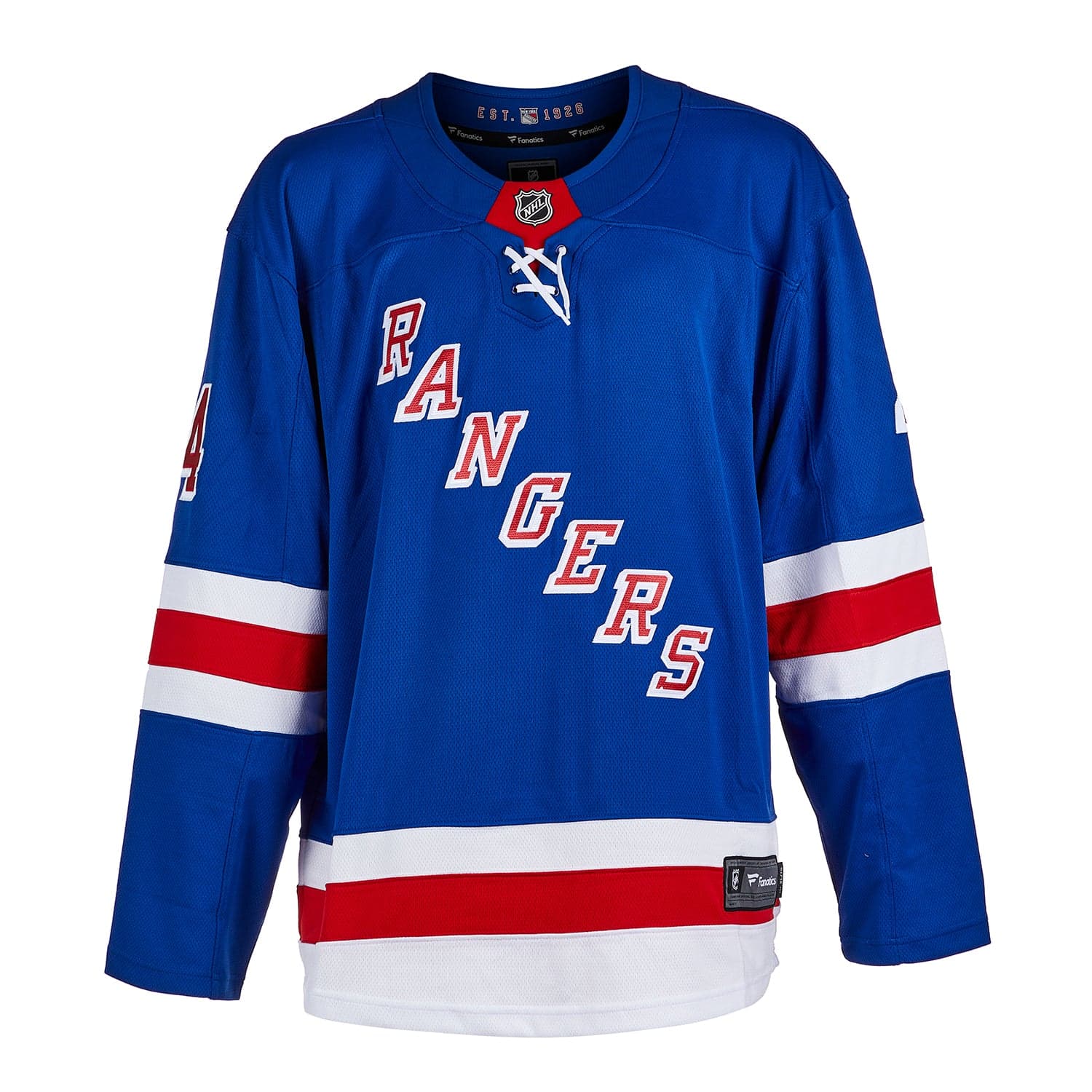 Bill Gadsby Autographed New York Rangers Fanatics Breakaway Jersey Bill Gadsby Jersey breakaway, New York Rangers, view 2, supplier stock photo