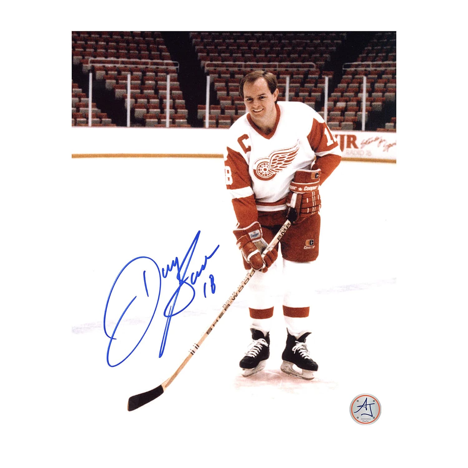 Danny Gare Autographed Detroit Red Wings Captain 8x10 Photo Danny Gare Photo 8x10-captain, Detroit Red Wings, supplier stock photo