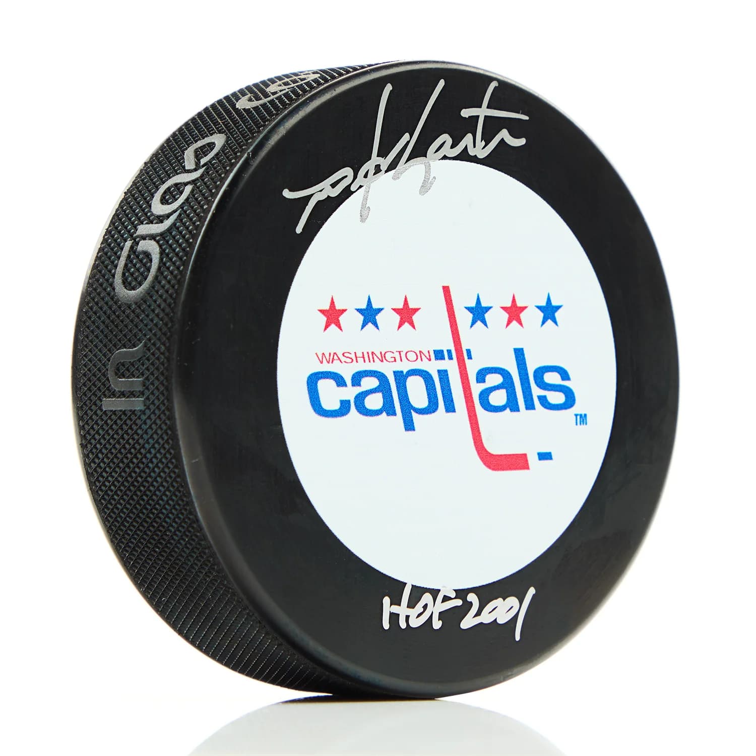 Mike Gartner Signed Washington Capitals Vintage Logo Puck with HOF Note Mike Gartner Puck vintage-logo-hof-note, Washington Capitals, supplier stock photo