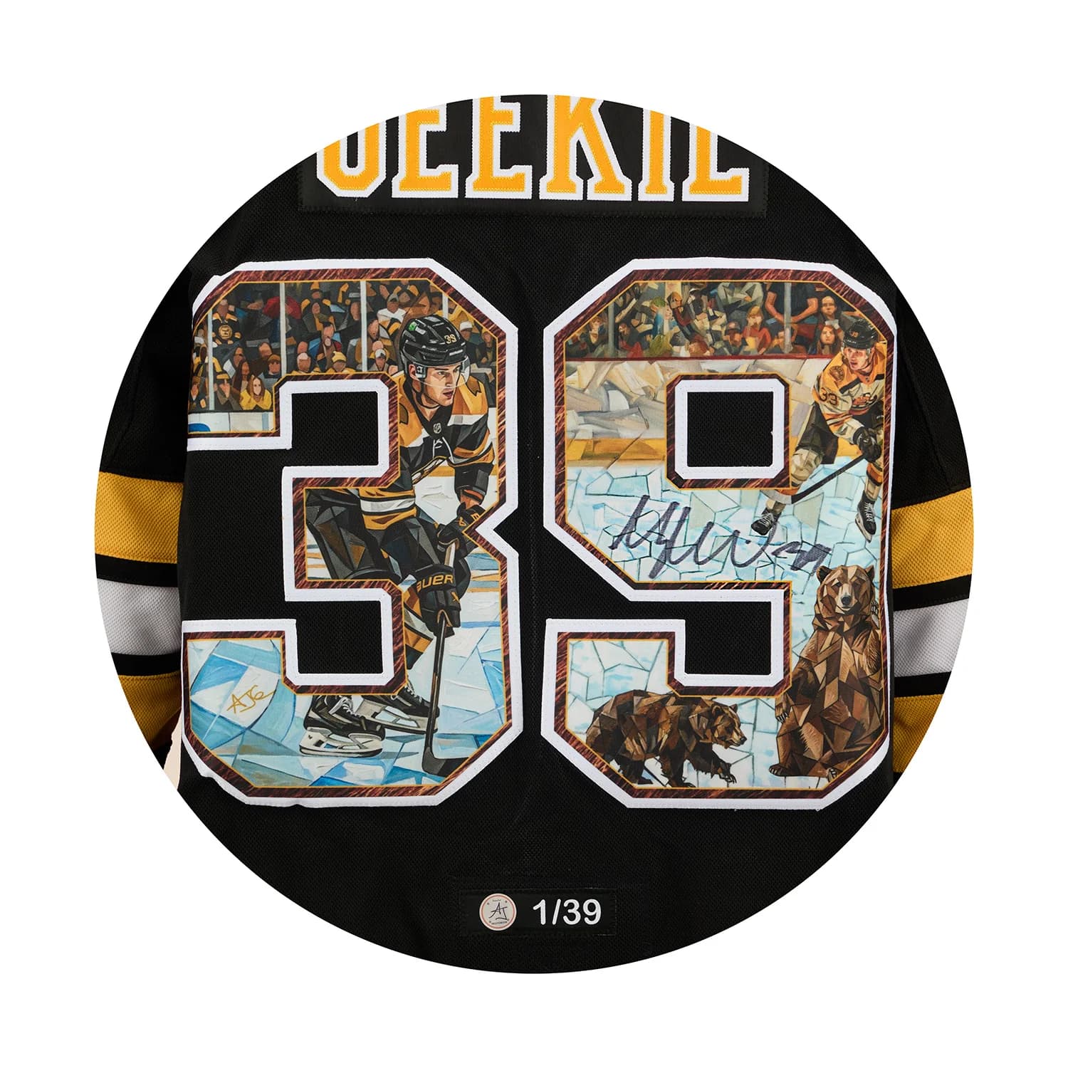 Morgan Geekie Signed Boston Bruins Impressionist Art Jersey #1/39 Morgan Geekie Jersey morgan-geekie-boston-bruins-impressionist-art, Boston Bruins, view 3, supplier stock photo