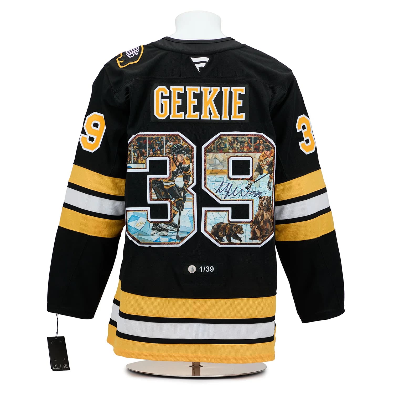 Morgan Geekie Signed Boston Bruins Impressionist Art Jersey #1/39 Morgan Geekie Jersey morgan-geekie-boston-bruins-impressionist-art, Boston Bruins, supplier stock photo