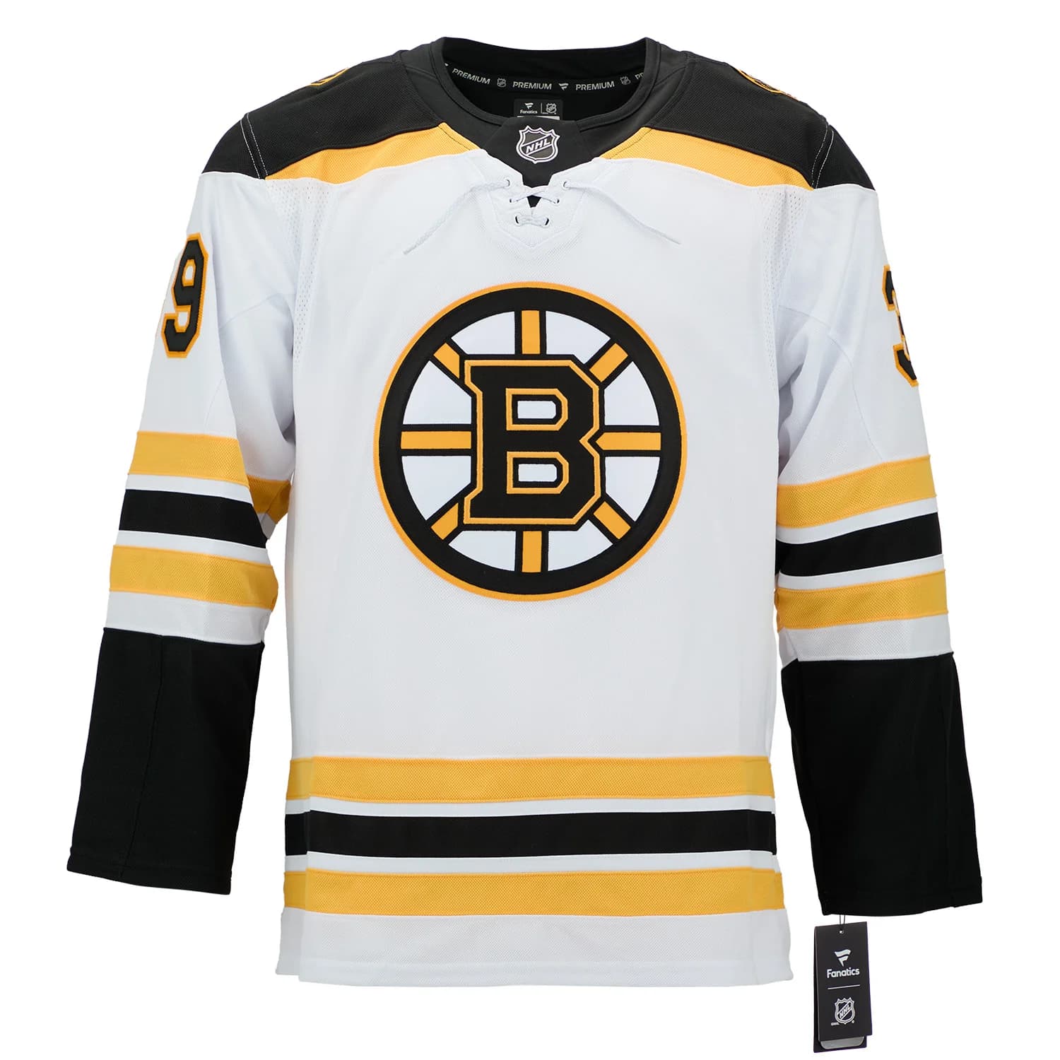 Morgan Geekie Signed Boston Bruins White Fanatics Premium Jersey Morgan Geekie Jersey white-premium, Boston Bruins, view 2, supplier stock photo