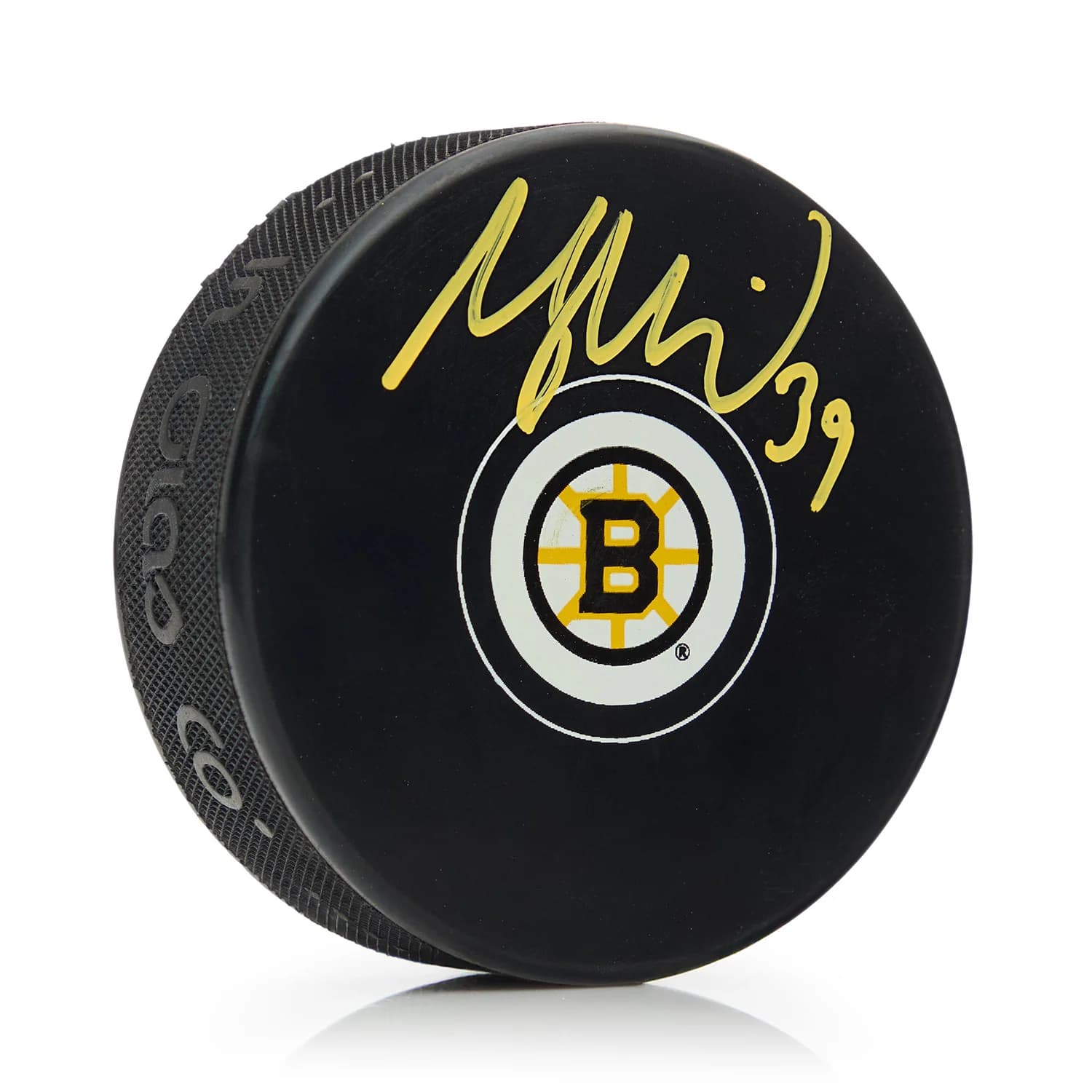 Morgan Geekie Autographed Boston Bruins Hockey Puck Morgan Geekie Puck hockey, Boston Bruins, supplier stock photo