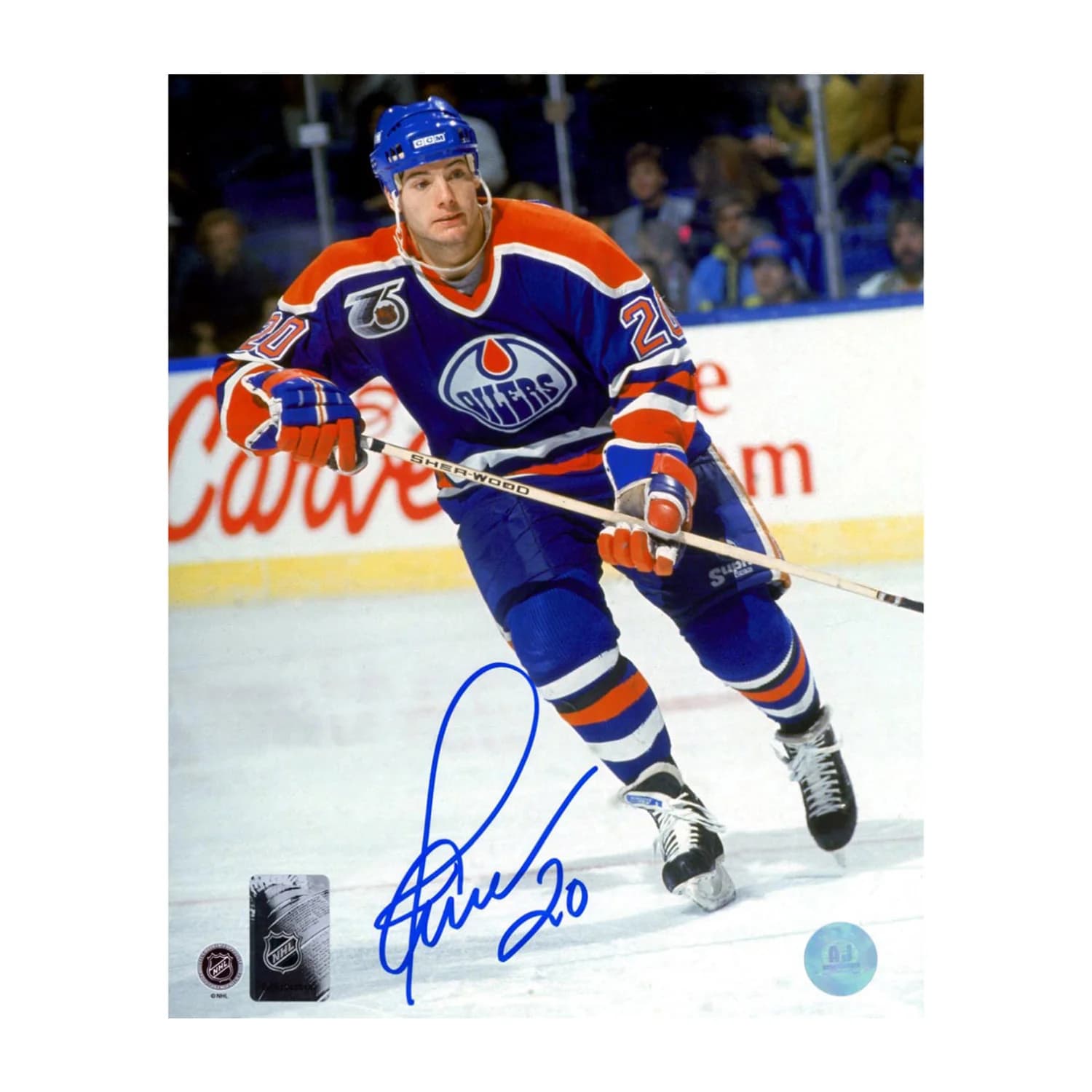 Martin Gelinas Autographed Edmonton Oilers 8x10 Photo Martin Gelinas Photo 8x10, Edmonton Oilers, supplier stock photo