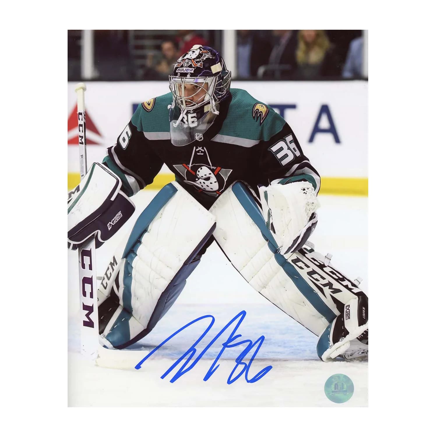 John Gibson Autographed Anaheim Ducks Netminder 8x10 Photo John Gibson Photo 8x10-netminder, Anaheim Ducks, supplier stock photo