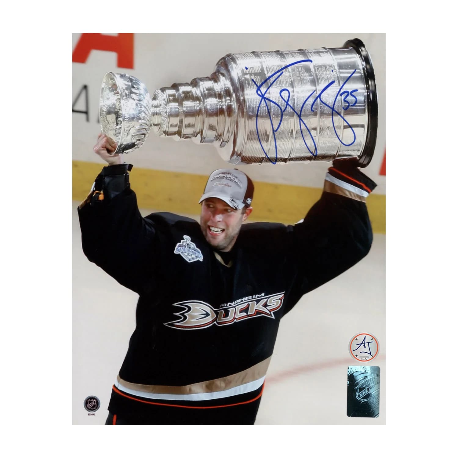 JS Giguere Signed Anaheim Ducks 2007 Stanley Cup 8x10 Photo JS Giguere Photo 8x10-2007-stanley-cup, Anaheim Ducks, supplier stock photo