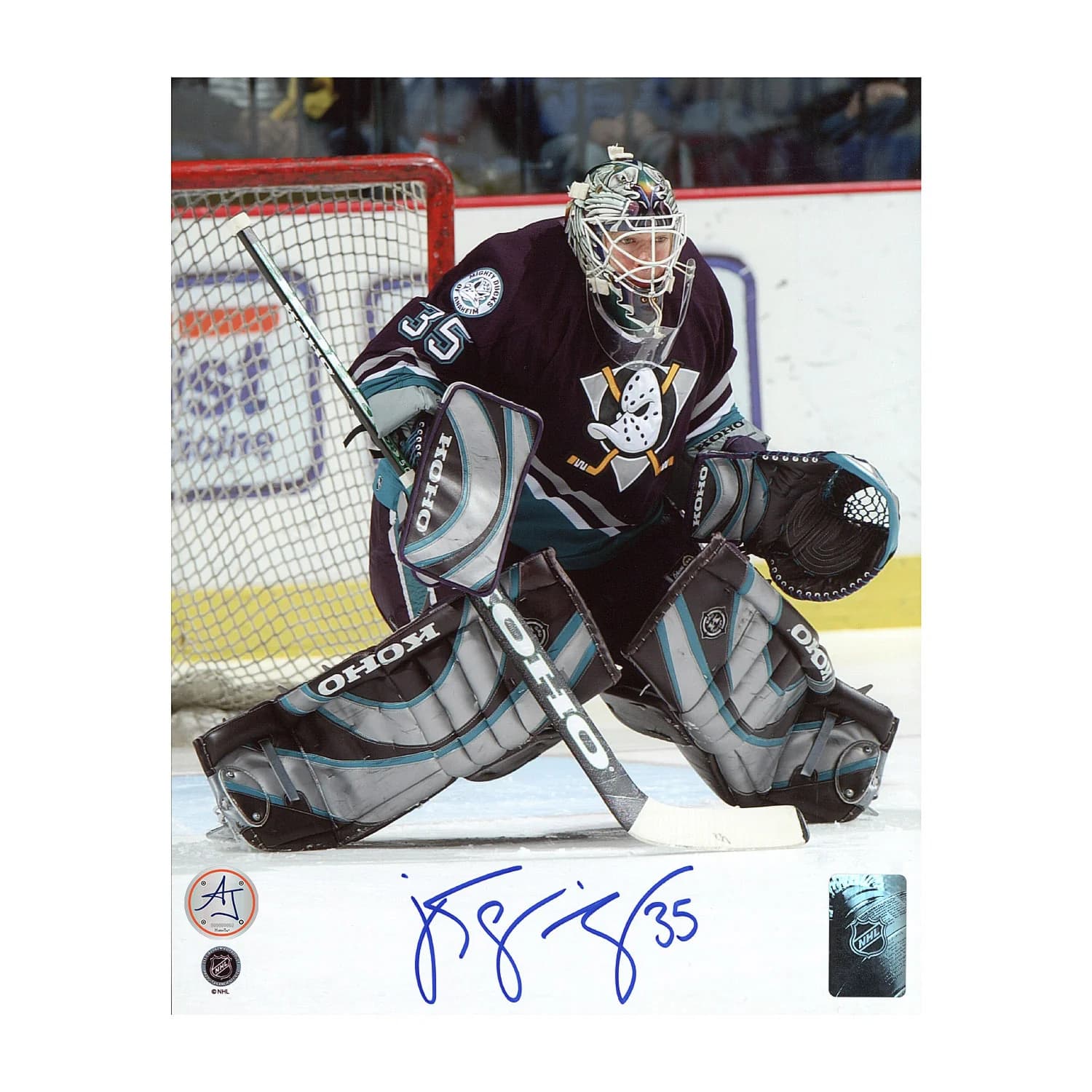 JS Giguere Anaheim Mighty Ducks Autographed Goalie 8x10 Photo JS Giguere Photo 8x10-anaheim-mighty-ducks-goalie, supplier stock photo