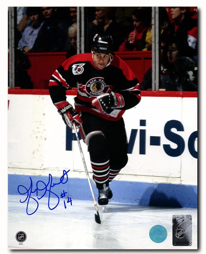 Greg Gilbert Autographed Chicago Blackhawks Hockey 8x10 Photo Greg Gilbert Photo 8x10-hockey, Chicago Blackhawks, supplier stock photo