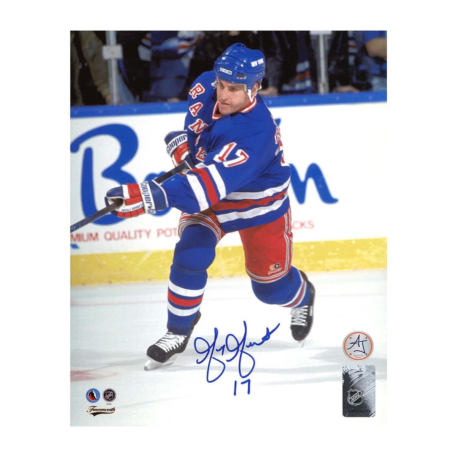 Greg Gilbert Autographed New York Rangers Shooting 8x10 Photo Greg Gilbert Photo 8x10-shooting, New York Rangers, supplier stock photo