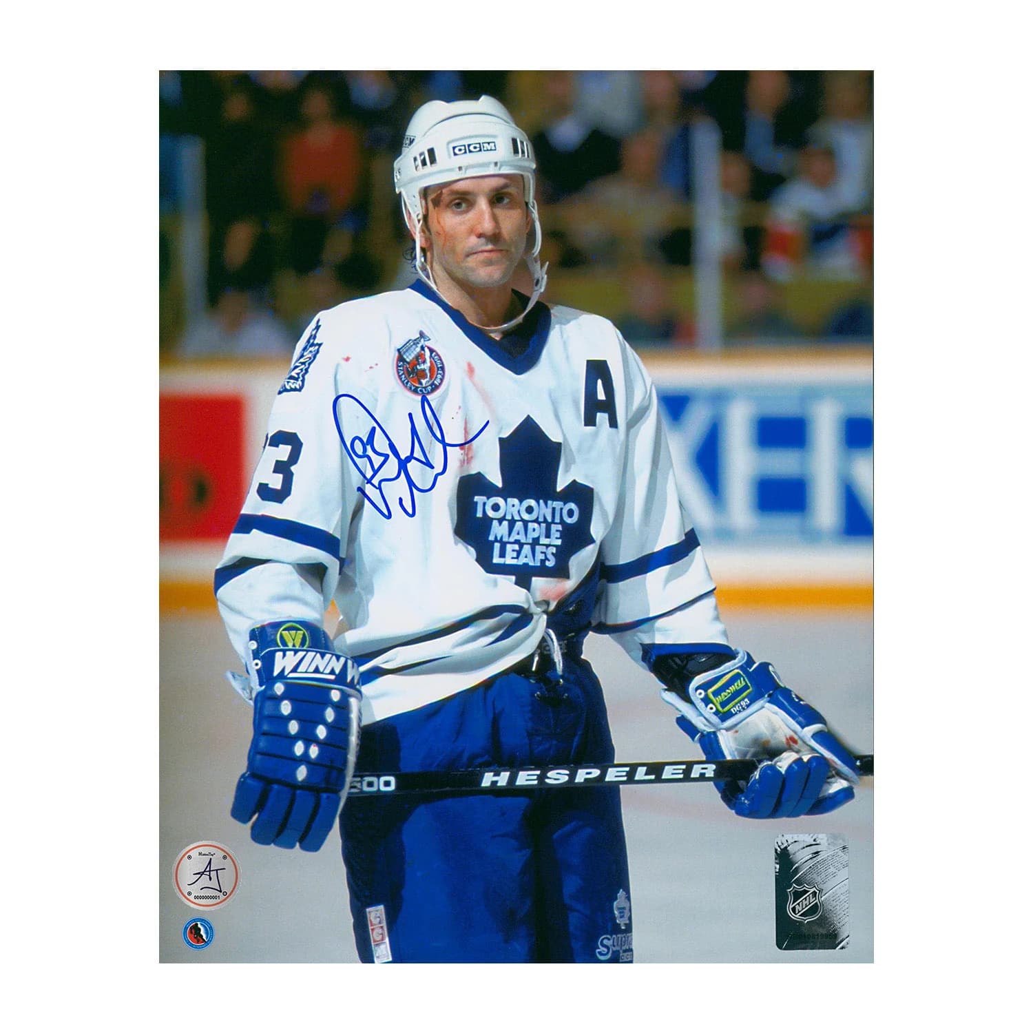 Doug Gilmour Autographed Toronto Maple Leafs Bloody Warrior 8x10 Photo Doug Gilmour Photo 8x10-bloody-warrior, Toronto Maple Leafs, supplier stock photo