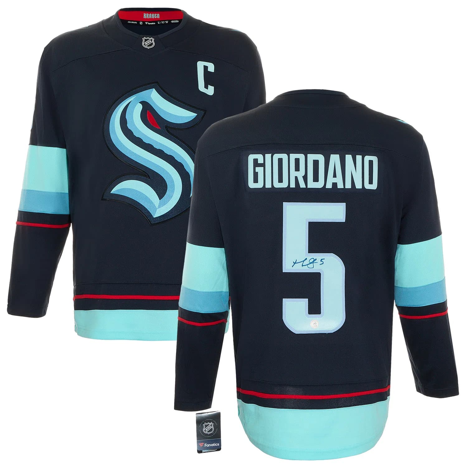 Mark Giordano Autographed Seattle Kraken Fanatics Breakaway Jersey Mark Giordano Jersey breakaway, Seattle Kraken, view 3, supplier stock photo