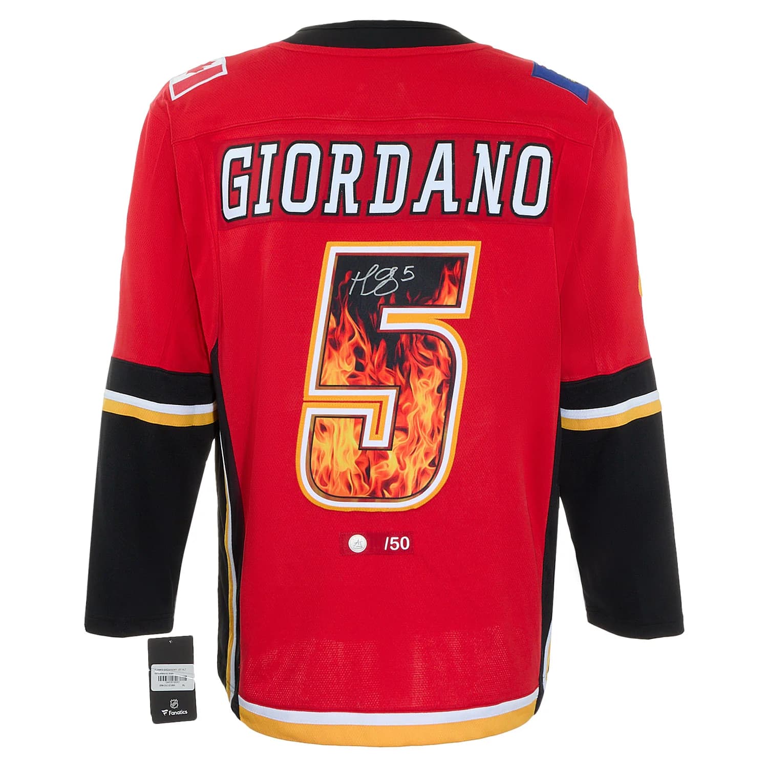 Mark Giordano Signed Calgary Flames Roaring Fire Art Jersey #/50 Mark Giordano Jersey roaring-fire-art-50, Calgary Flames, supplier stock photo