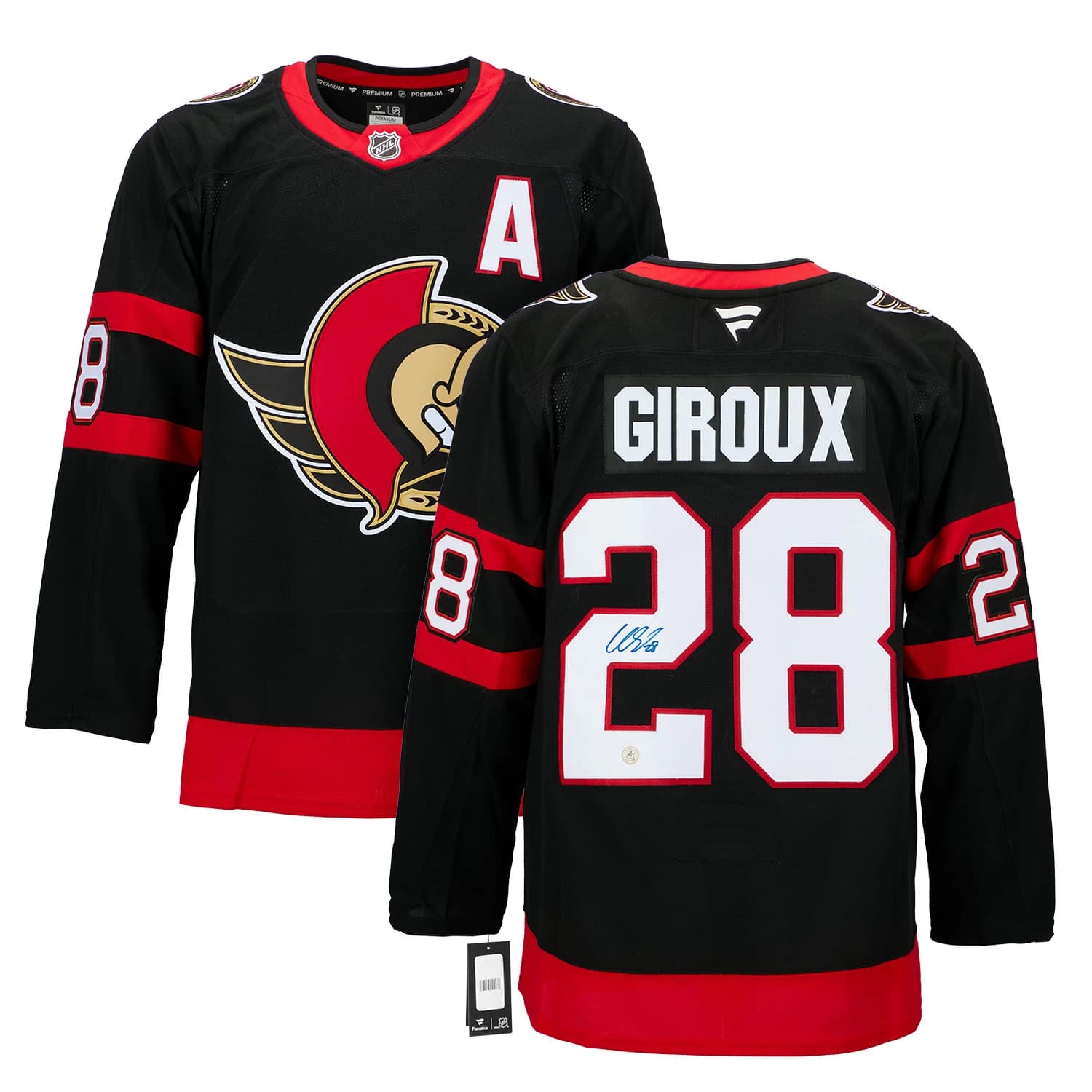 Claude Giroux Autographed Ottawa Senators Fanatics Premium Jersey Claude Giroux Jersey premium, Ottawa Senators, view 3, supplier stock photo