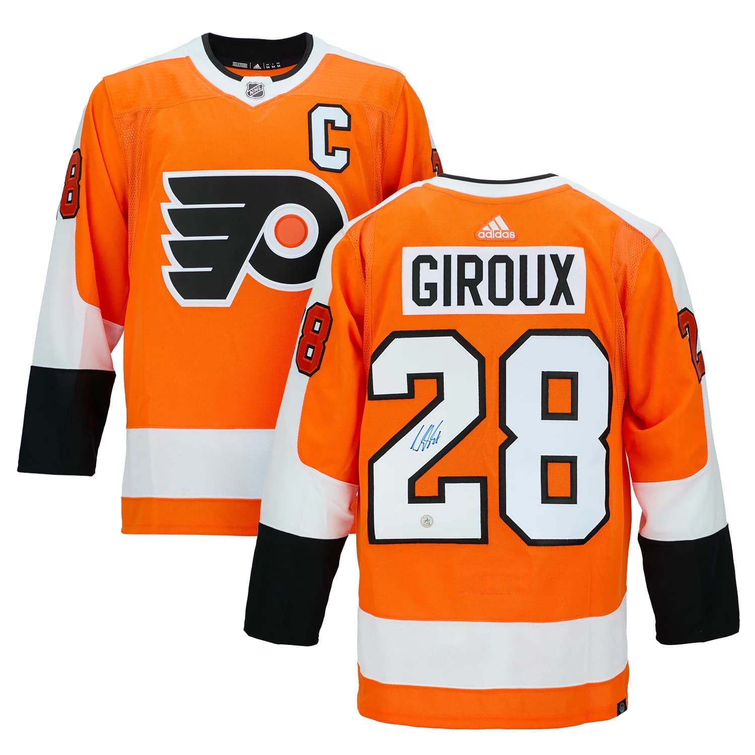 Claude Giroux Autographed Philadelphia Flyers adidas Jersey Claude Giroux Jersey adidas, Philadelphia Flyers, view 3, supplier stock photo