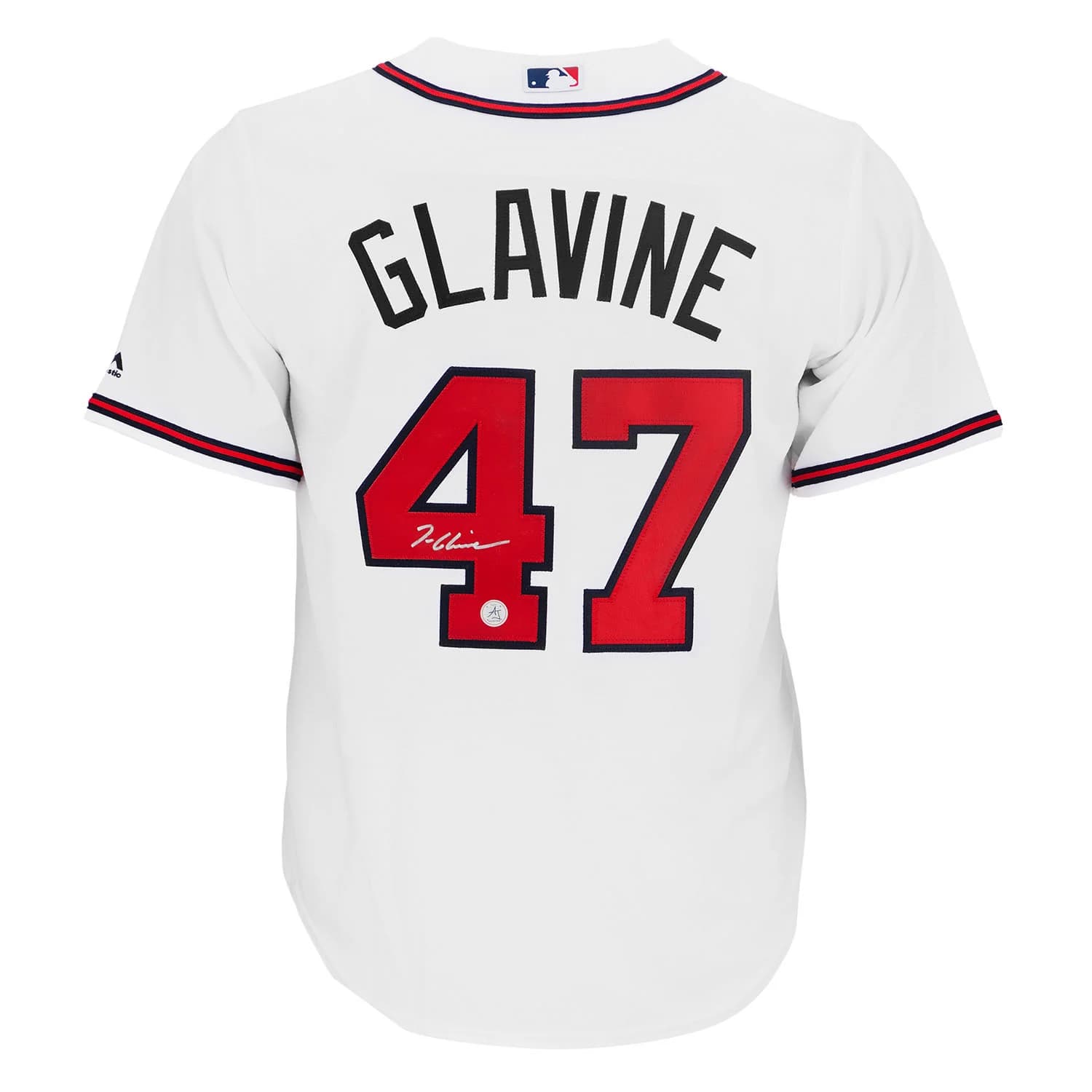 Tom Glavine Autographed Atlanta Braves White Majestic Jersey Tom Glavine Jersey white-majestic, Atlanta Braves, supplier stock photo