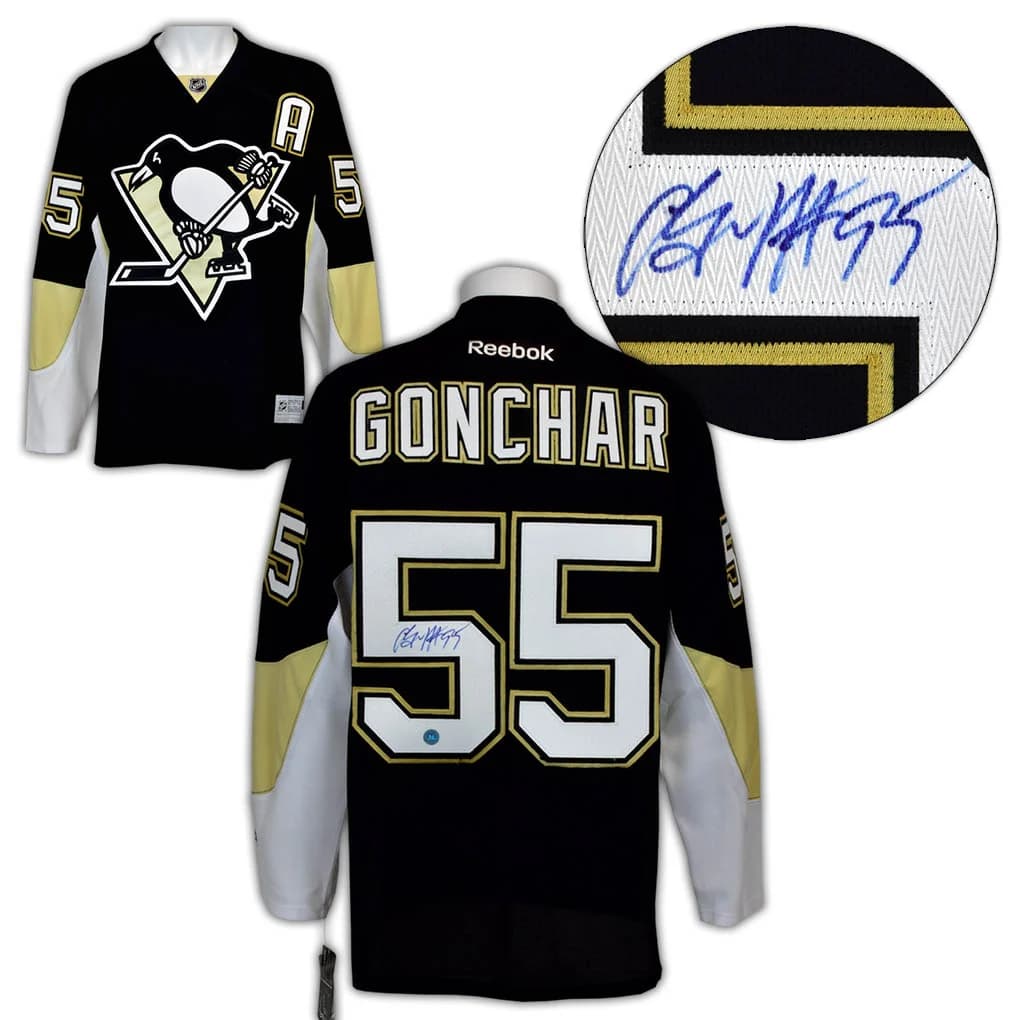 Sergei Gonchar Pittsburgh Penguins Signed Reebok Jersey Sergei Gonchar Jersey reebok, Pittsburgh Penguins, supplier stock photo