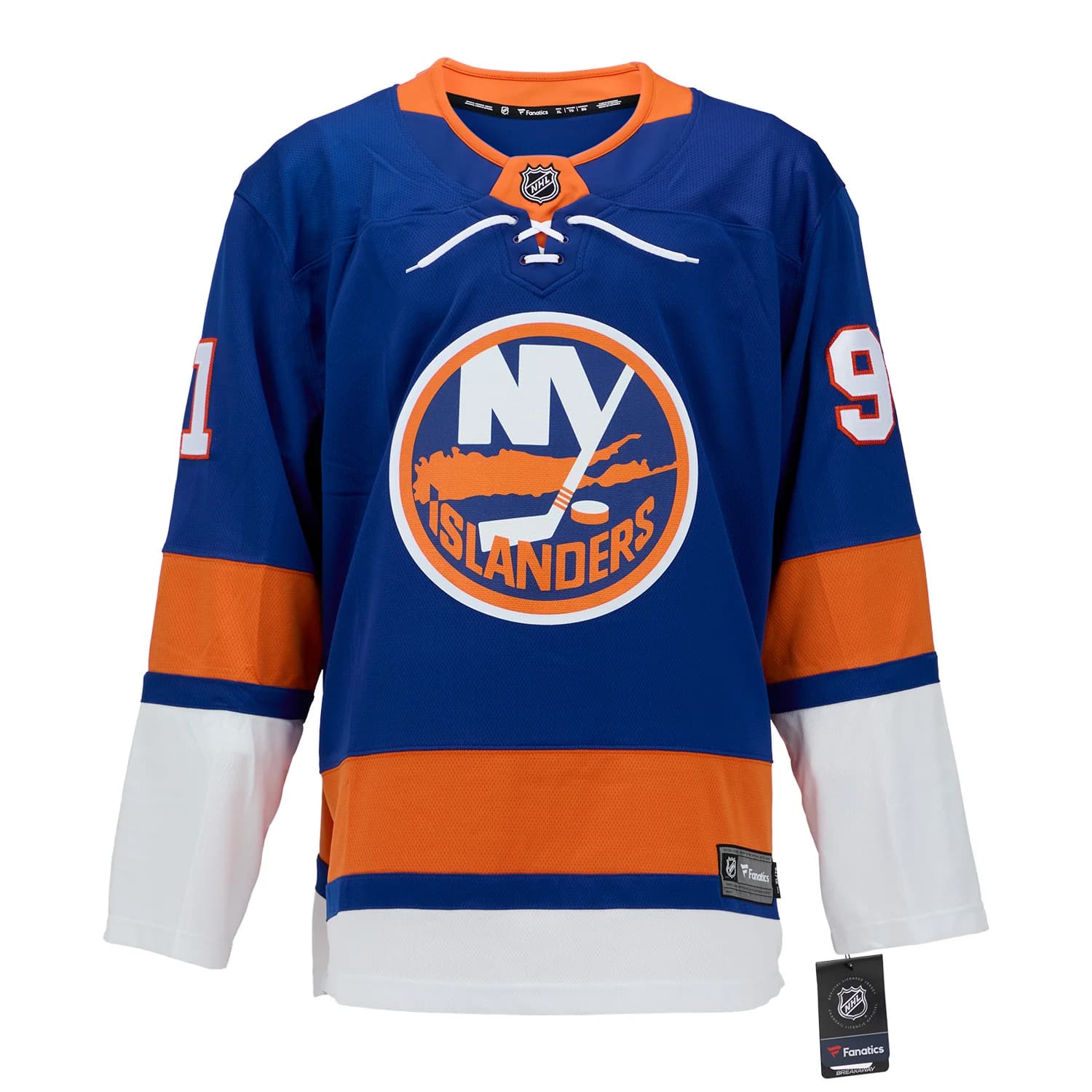 Butch Goring Autographed New York Islanders Fanatics Breakaway Jersey Butch Goring Jersey breakaway, New York Islanders, view 2, supplier stock photo