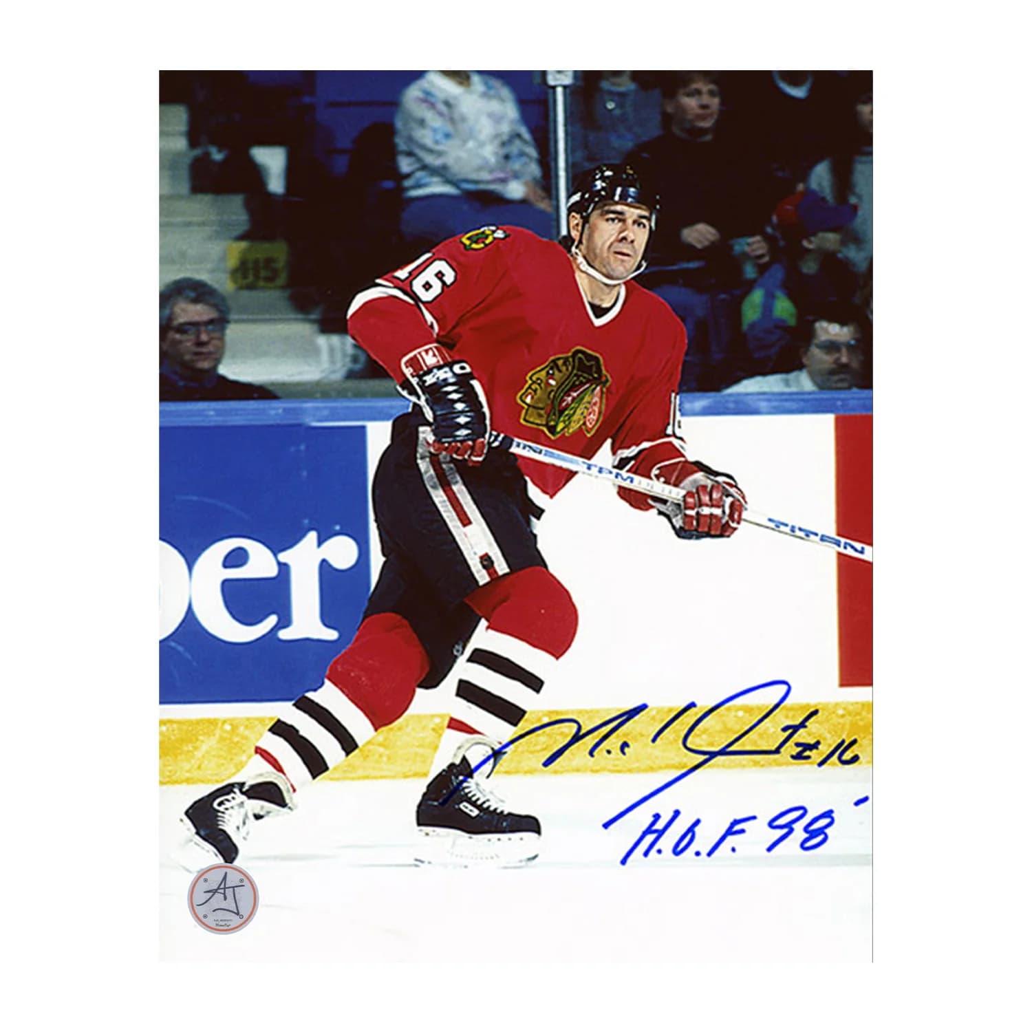 Michel Goulet Autographed Chicago Blackhawks Skating 8x10 Photo Michel Goulet Photo 8x10-skating, Chicago Blackhawks, supplier stock photo