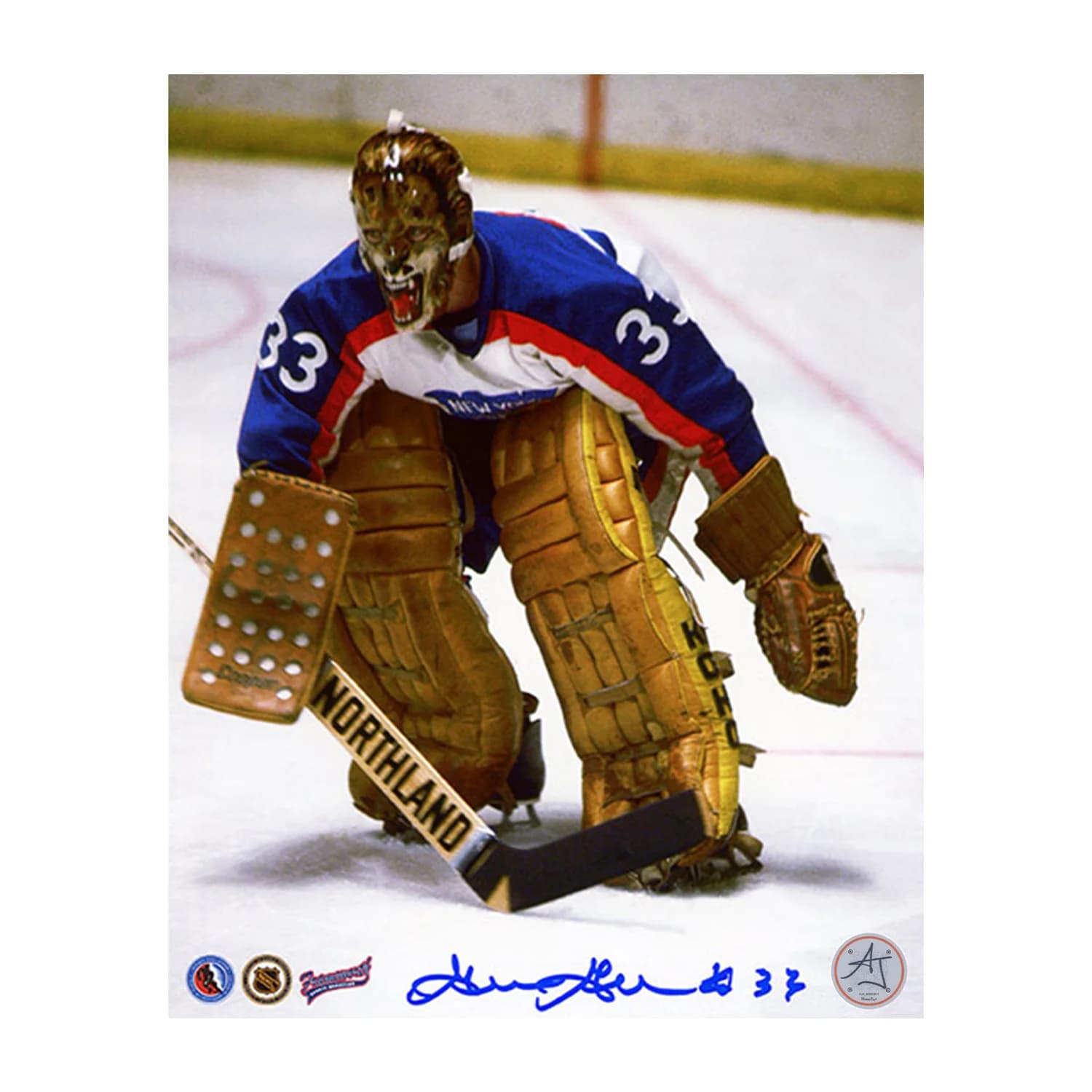 Gilles Gratton Autographed New York Rangers Game Action 8x10 Photo Gilles Gratton Photo 8x10-game-action, New York Rangers, supplier stock photo