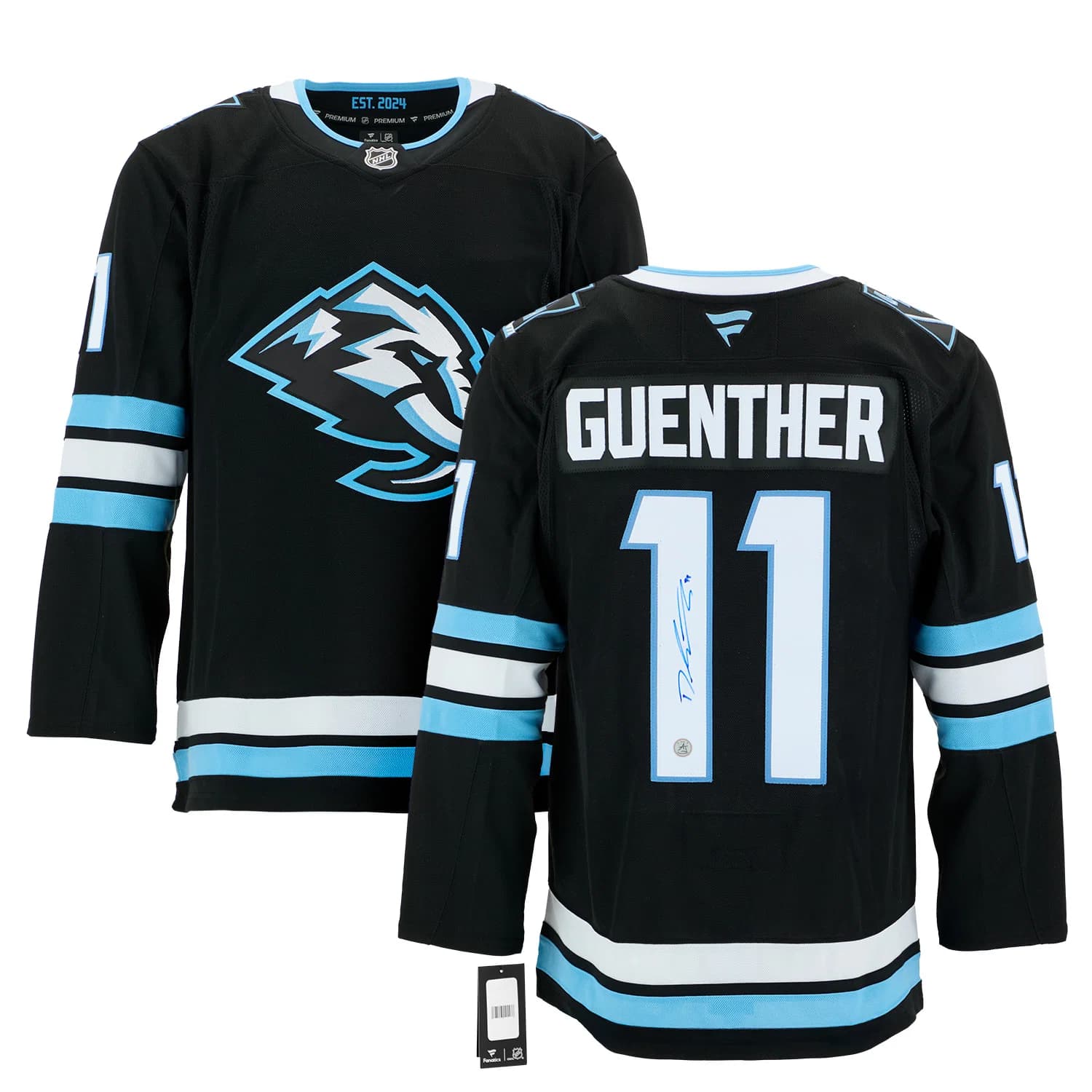 Dylan Guenther Autographed Utah Mammoth Fanatics Premium Jersey Dylan Guenther Jersey utah-mammoth-premium, view 3, supplier stock photo
