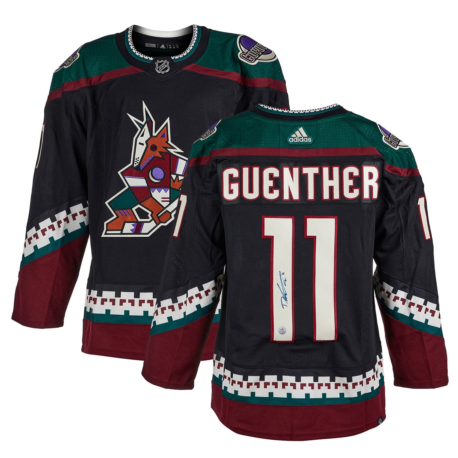 Dylan Guenther Autographed Arizona Coyotes adidas Jersey Dylan Guenther Jersey adidas, Arizona Coyotes, view 3, supplier stock photo